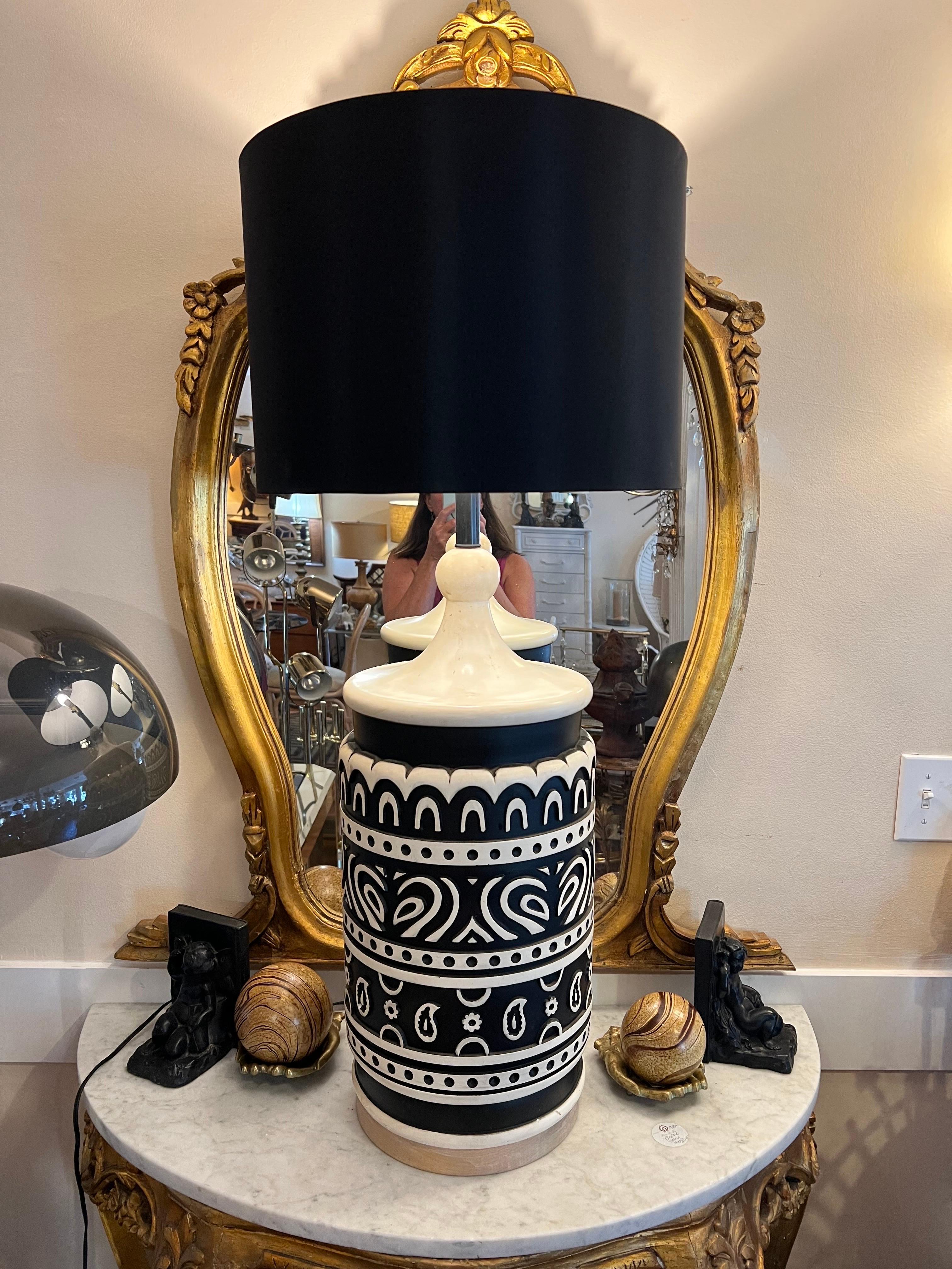 Mid-Century Modern Ceramic Tiki Lamp For Sale 13
