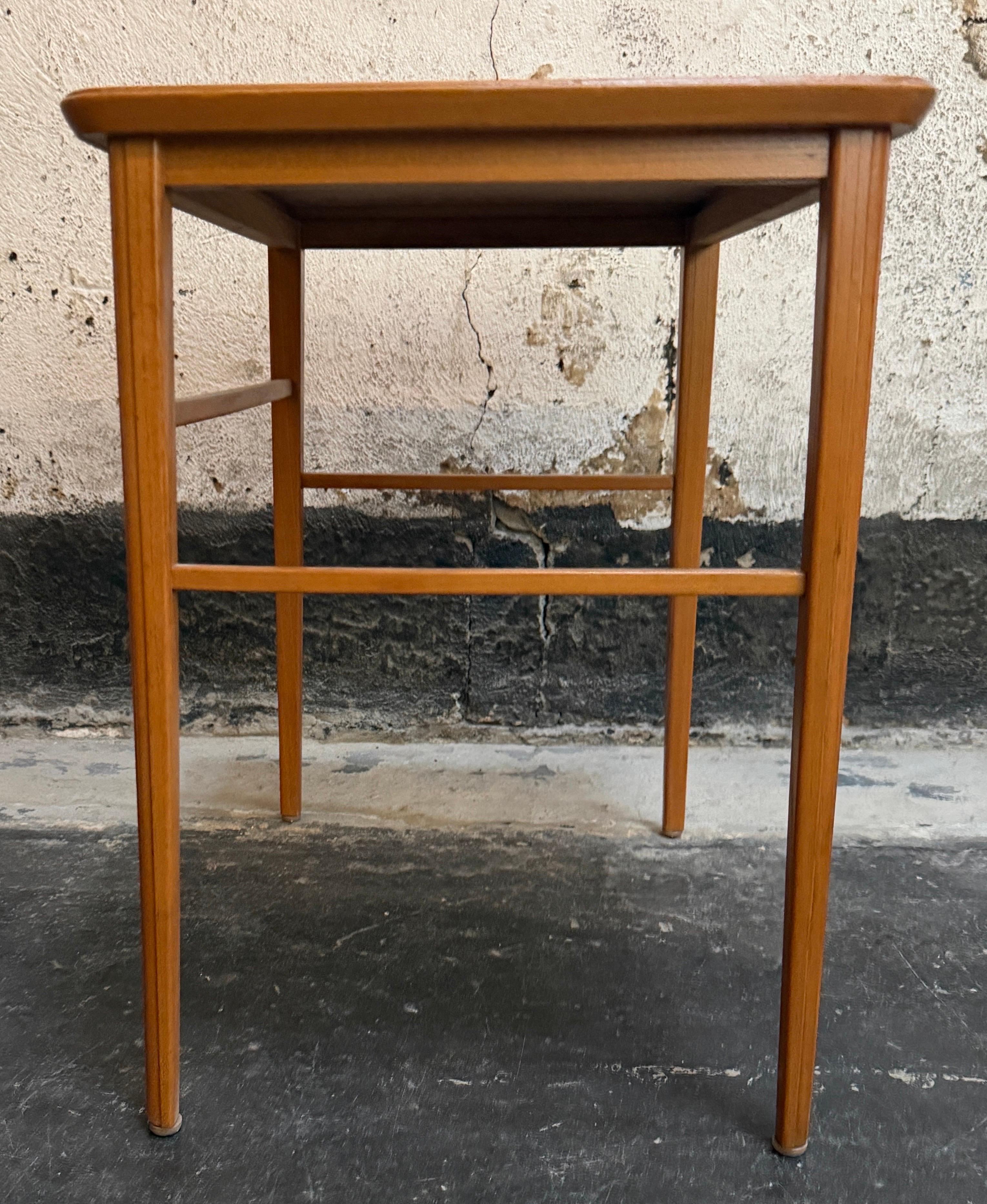 20th Century Mid-Century Modern Tile and Teak End or Drink Table, Sweden c. 1960 For Sale