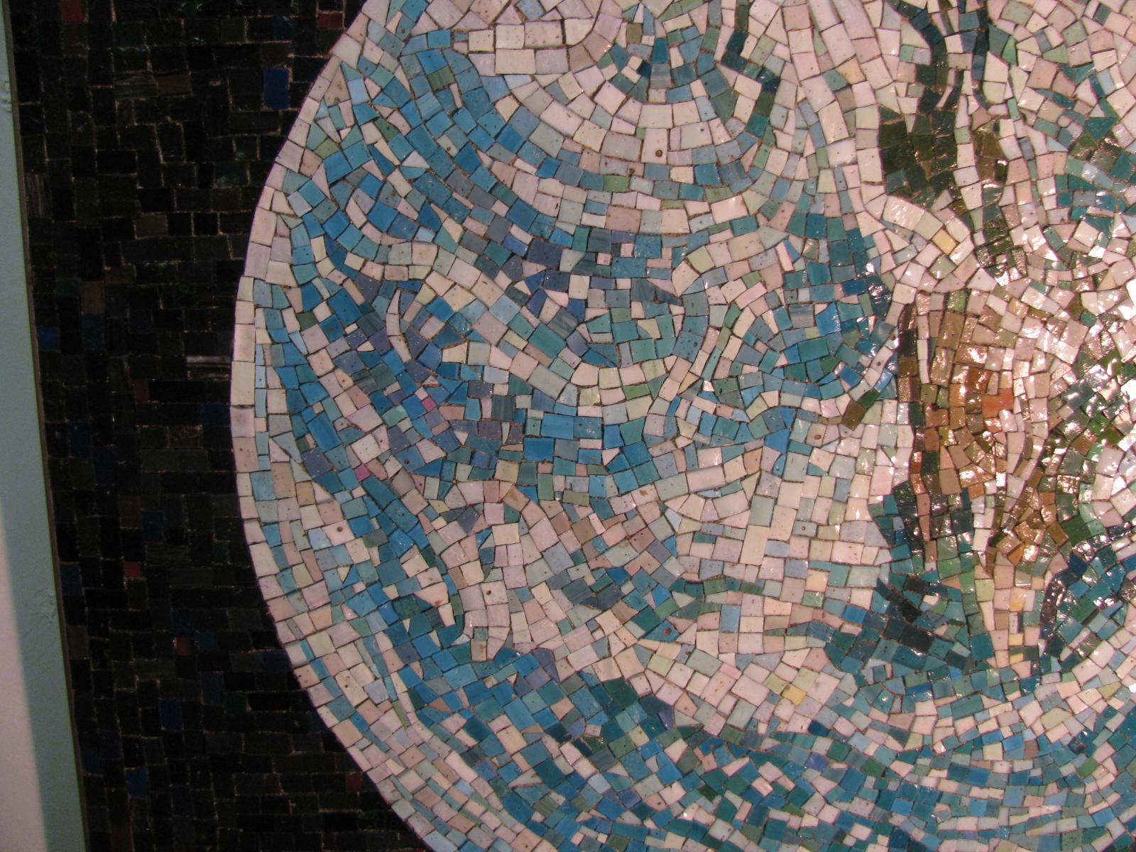 Late 20th Century Mid-Century Modern Tile Mosaic View of Earth From Space