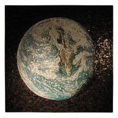 Used Mid-Century Modern Tile Mosaic View of Earth From Space