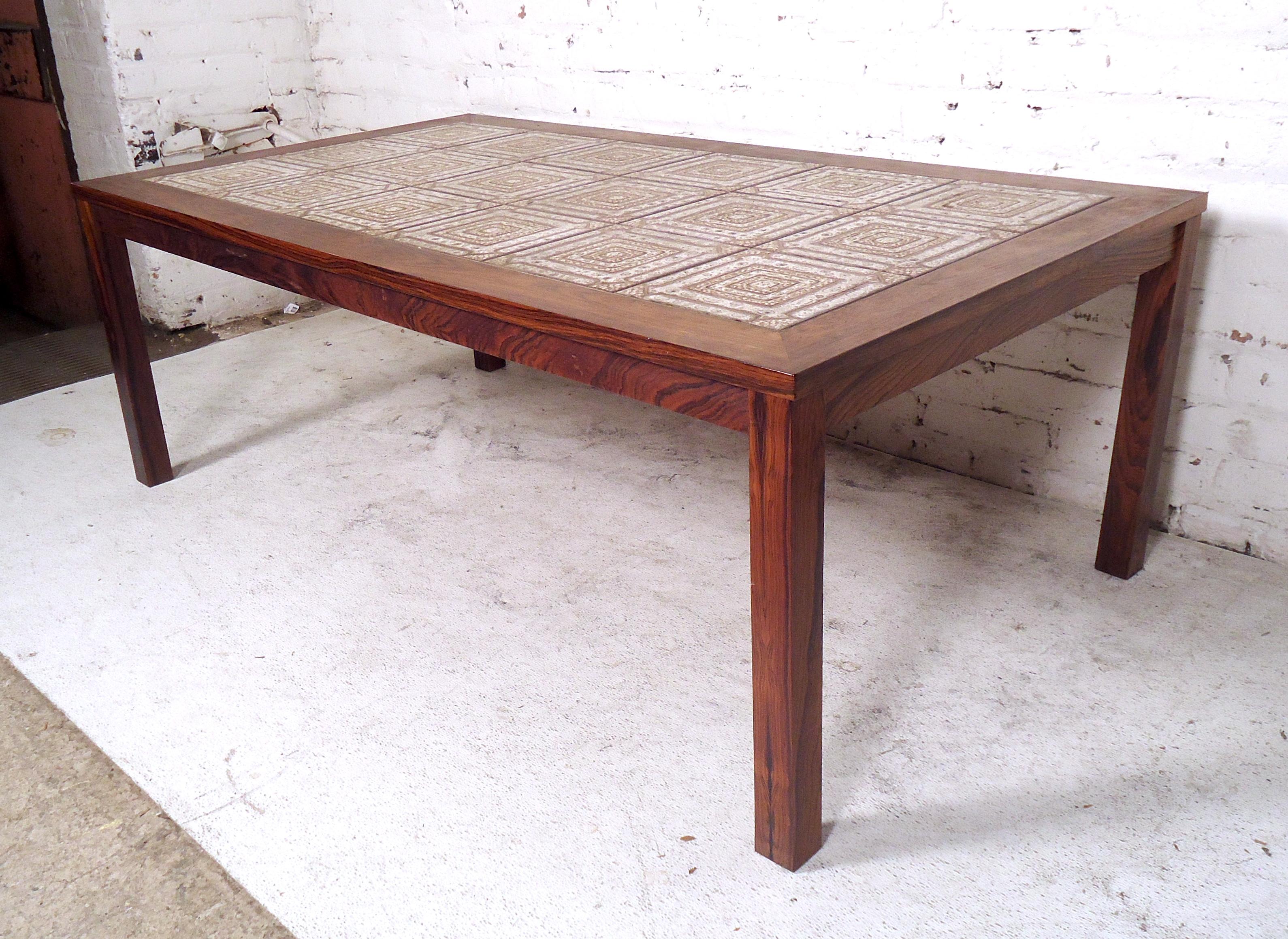 Mid-Century Modern Tile Top Coffee Table In Good Condition In Brooklyn, NY