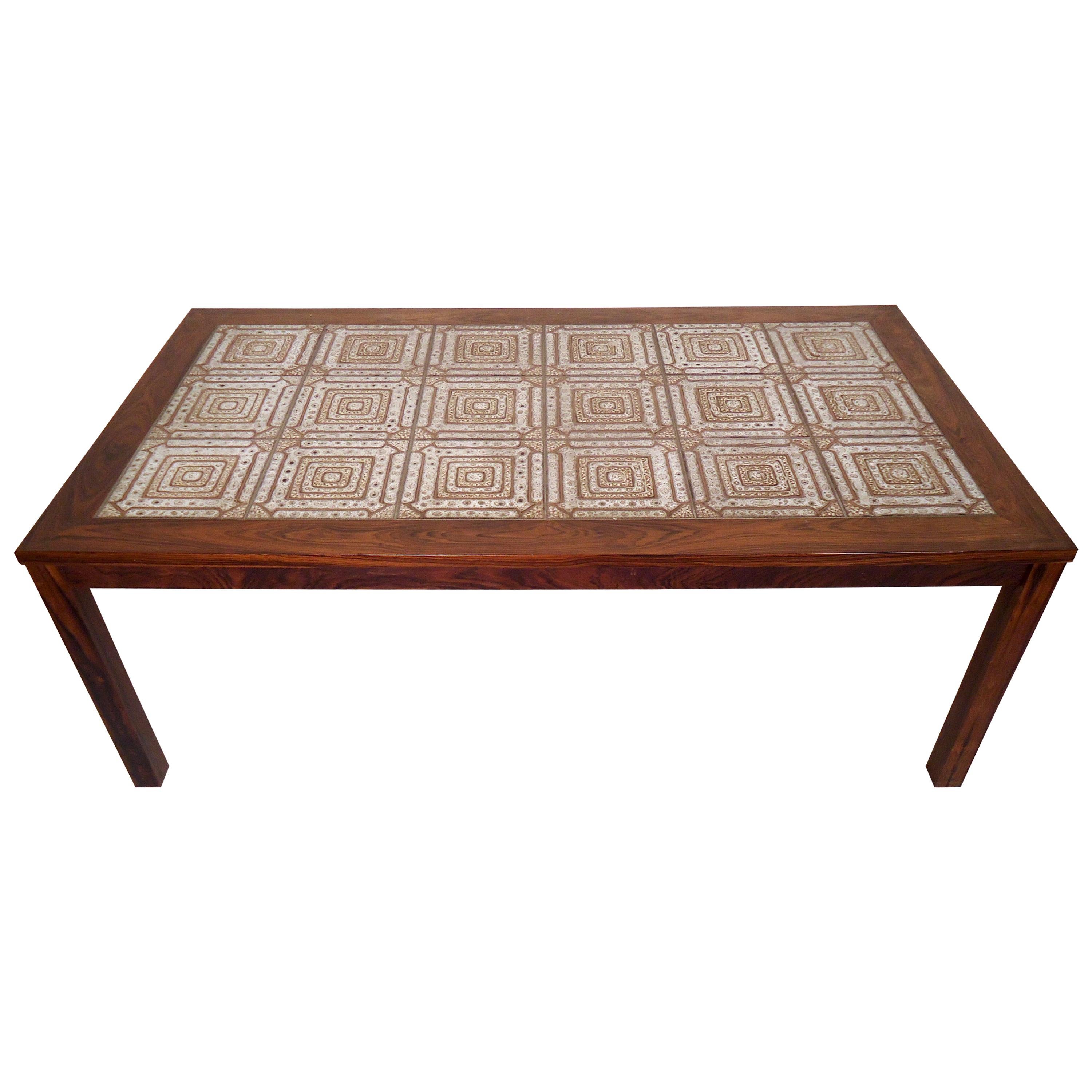 Mid-Century Modern Tile Top Coffee Table