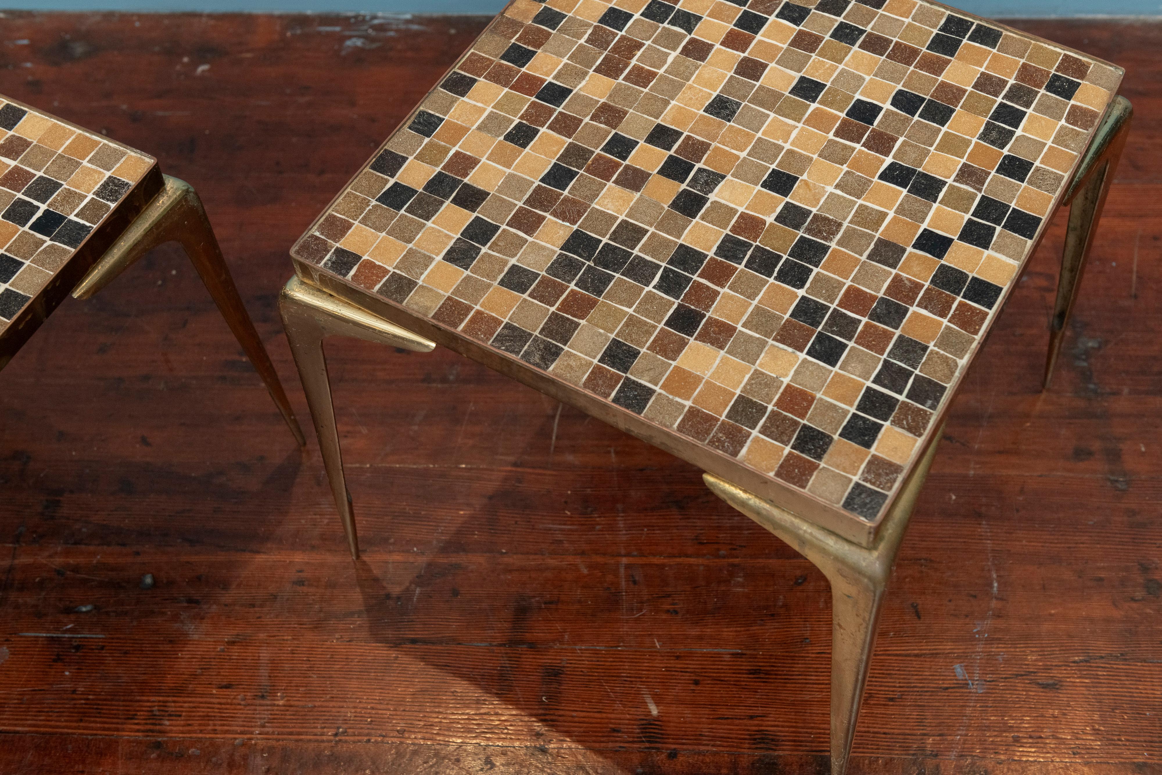 Japanese Mid-Century Modern Tile Top Tables For Sale