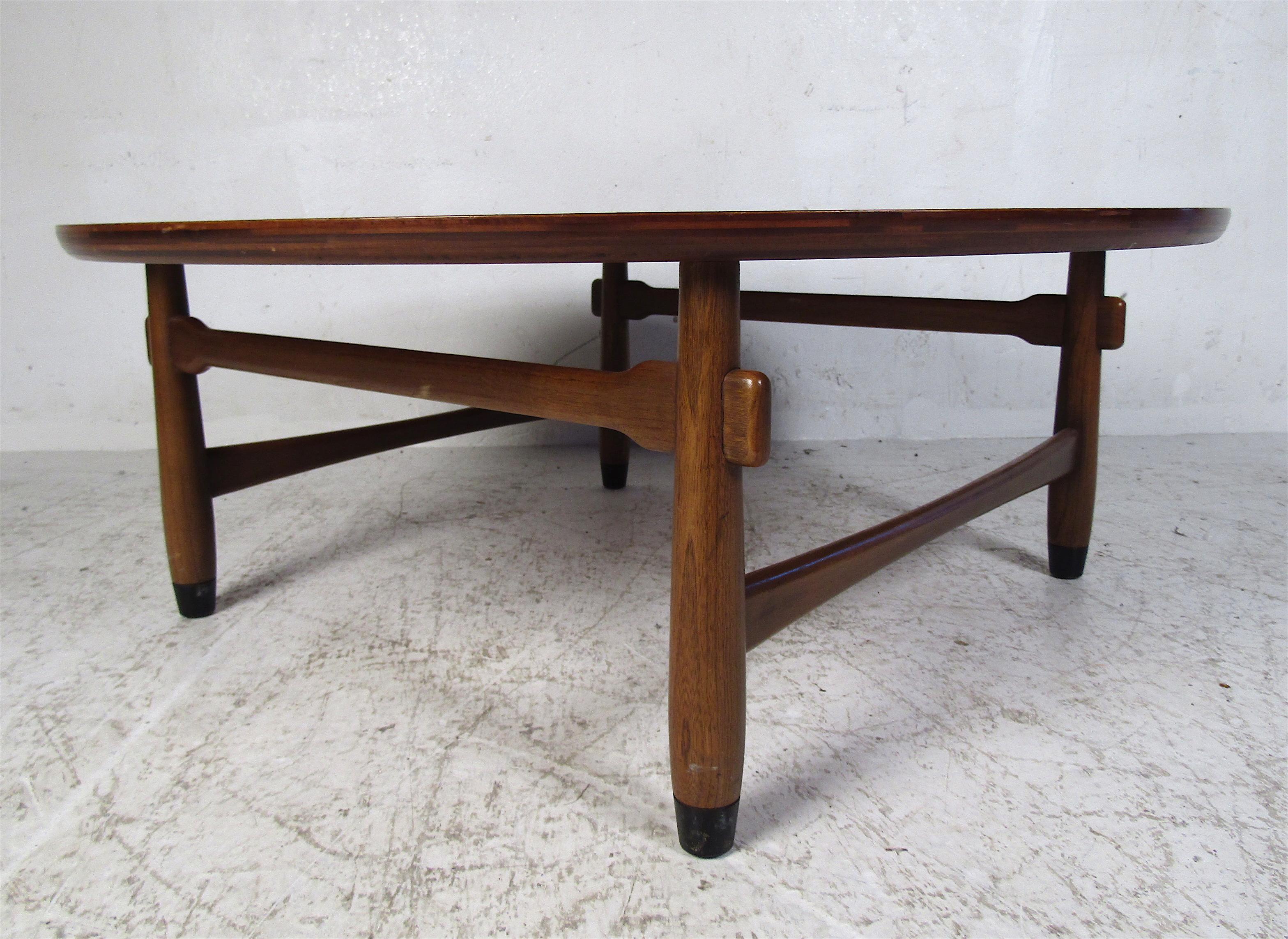 North American Mid-Century Modern Tile-Top Walnut Coffee Table by Lane
