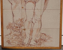 Mid-Century Modern Tiled Wall Panels Plaques of Bacchus by Bertoni