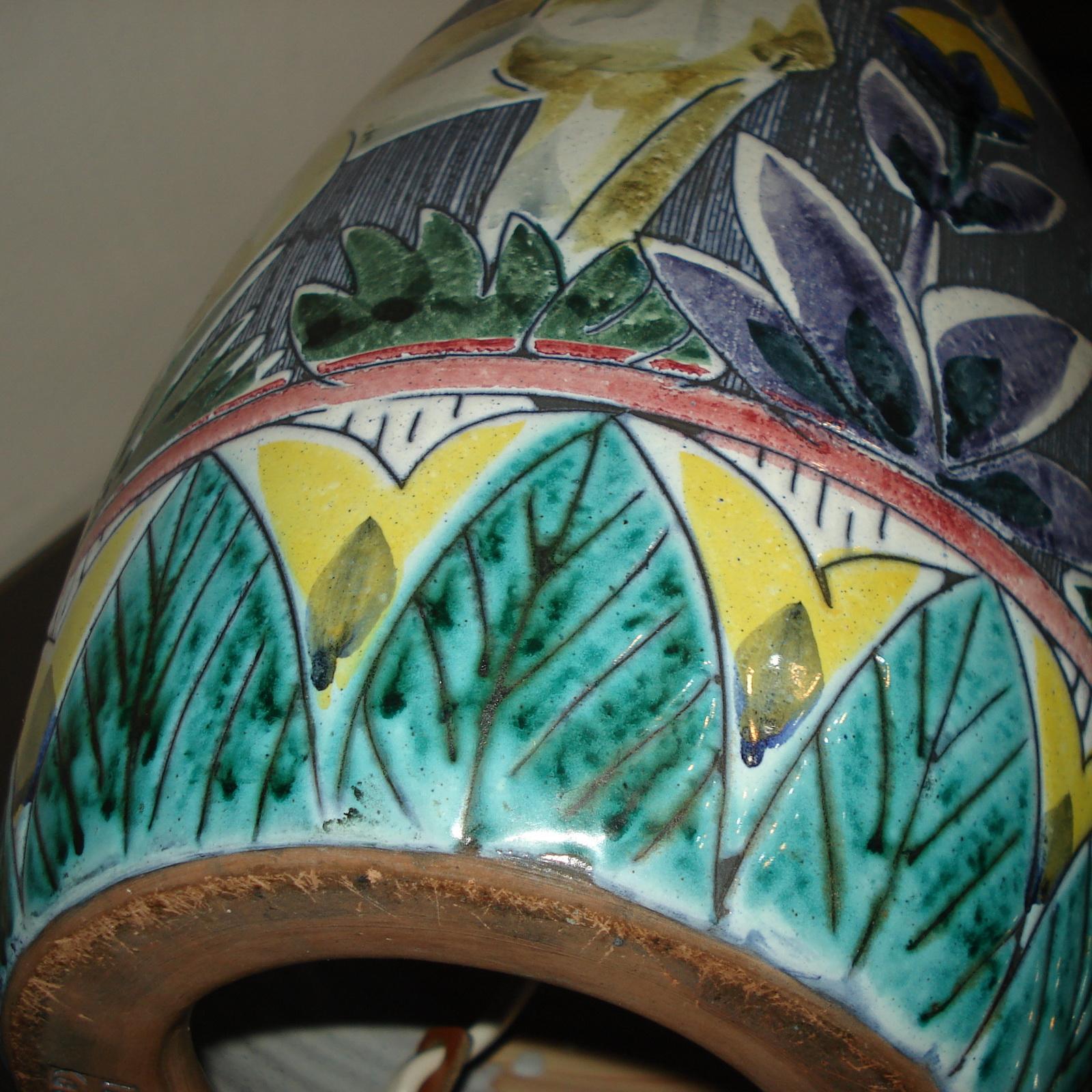 Huge Mid-Century Modern Tilgmans Keramik Floor Lamp Original Shade Sweden, 1950s en vente 7