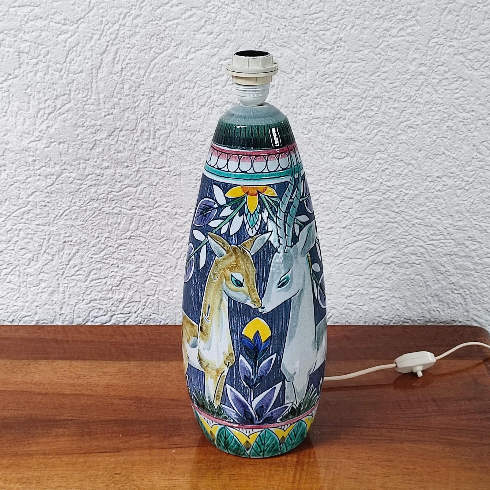 Huge Mid-Century Modern Tilgmans Keramik Floor Lamp Original Shade Sweden, 1950s en vente 2