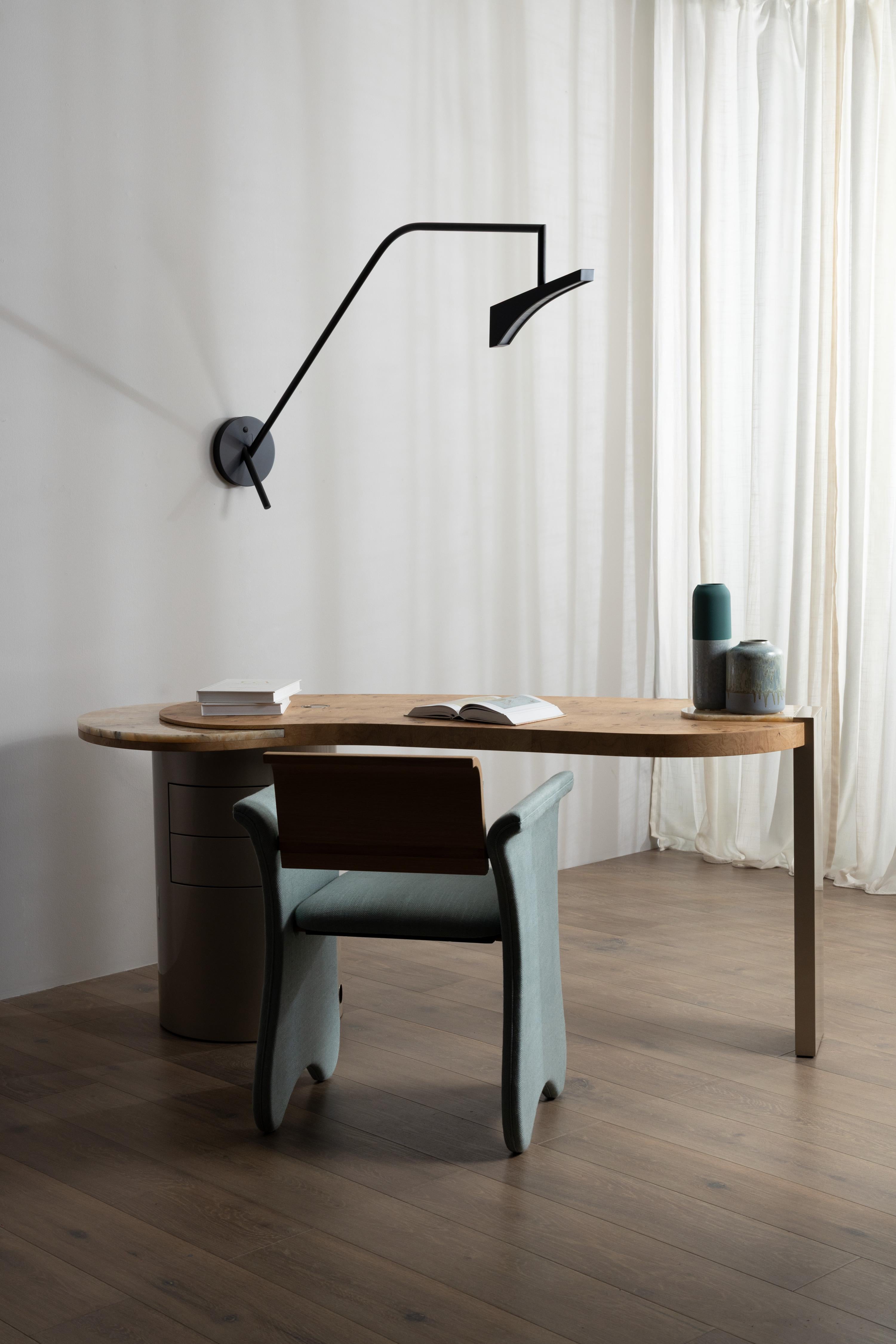 XXI secolo e contemporaneo Sedie da ufficio senza tempo, in cotone e lino, fatte a mano da Greenapple in vendita