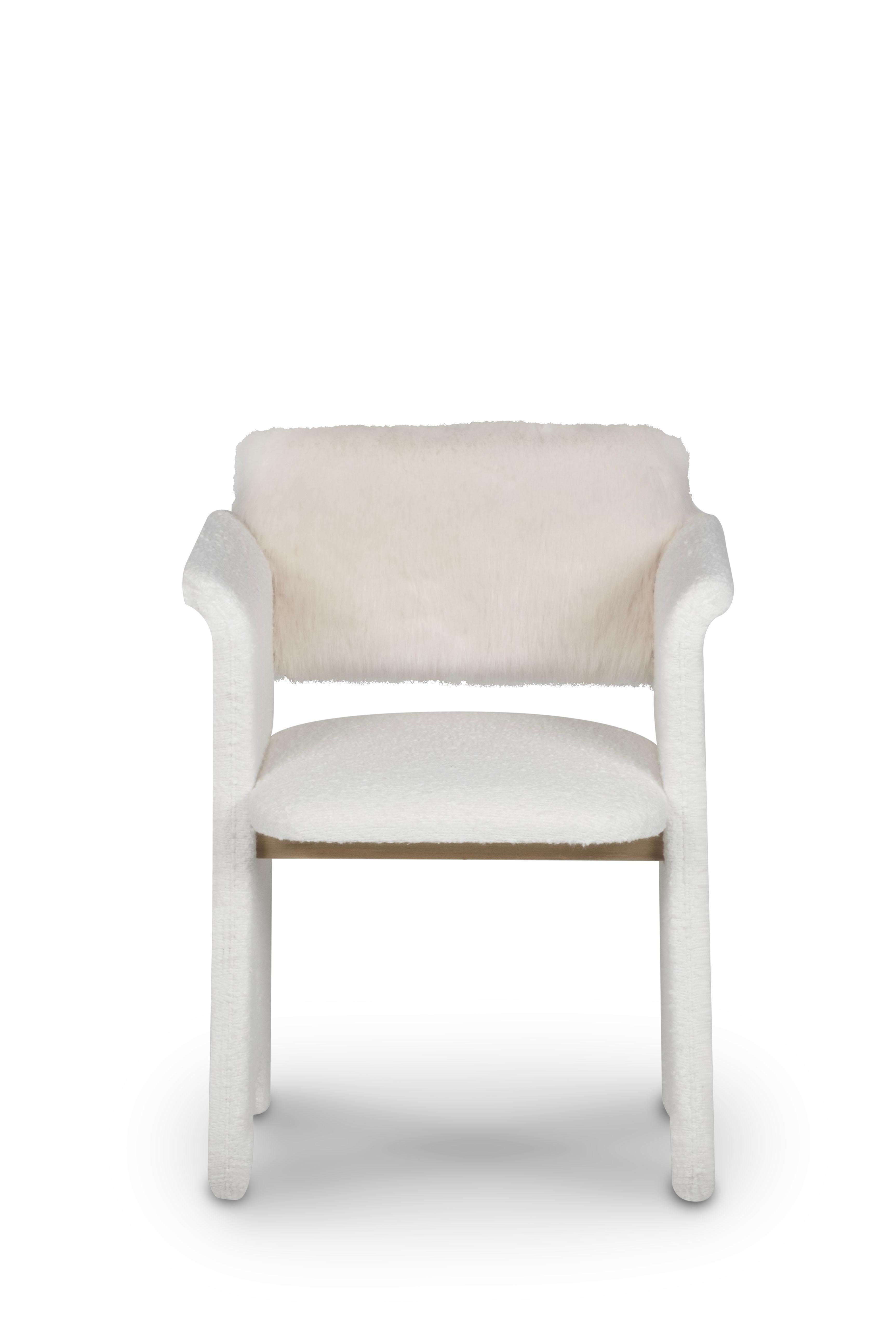 Mid-Century Modern Timeless Office Chair, Bouclé, Faux Fur, Handmade Greenapple In New Condition For Sale In Lisboa, PT