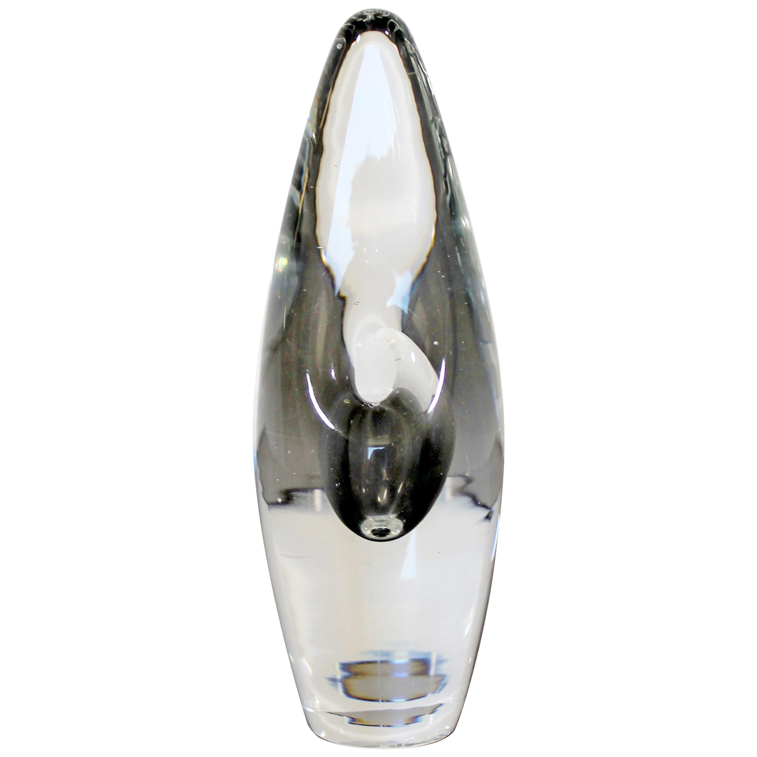 Mid-Century Modern Timo Sarpaneva Glass Orkidea Orchid Vase Iittala 1958 Finland