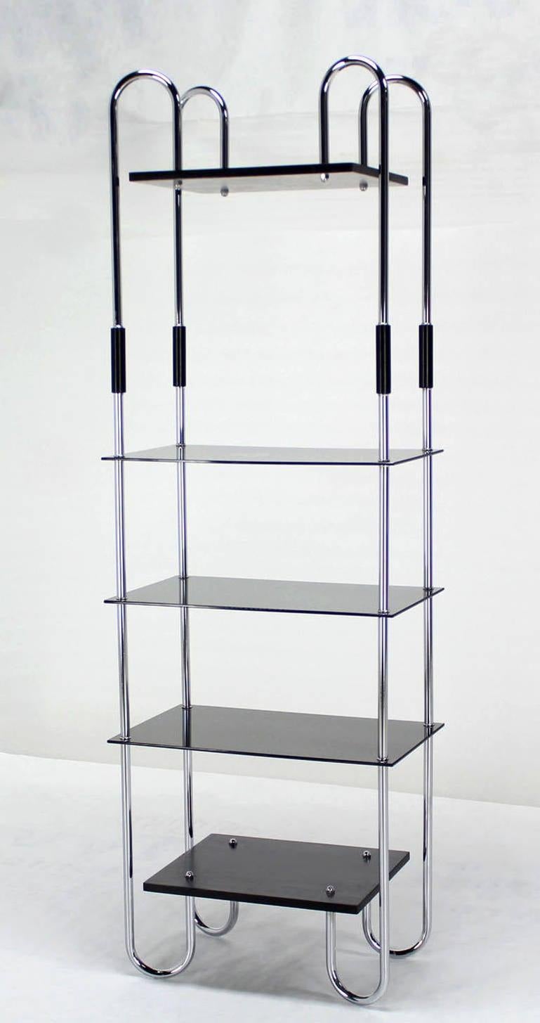 Mid Century Modern Tinted Smoked Lucite Shelves Bauhaus Style Etagere Wall Unit For Sale 2