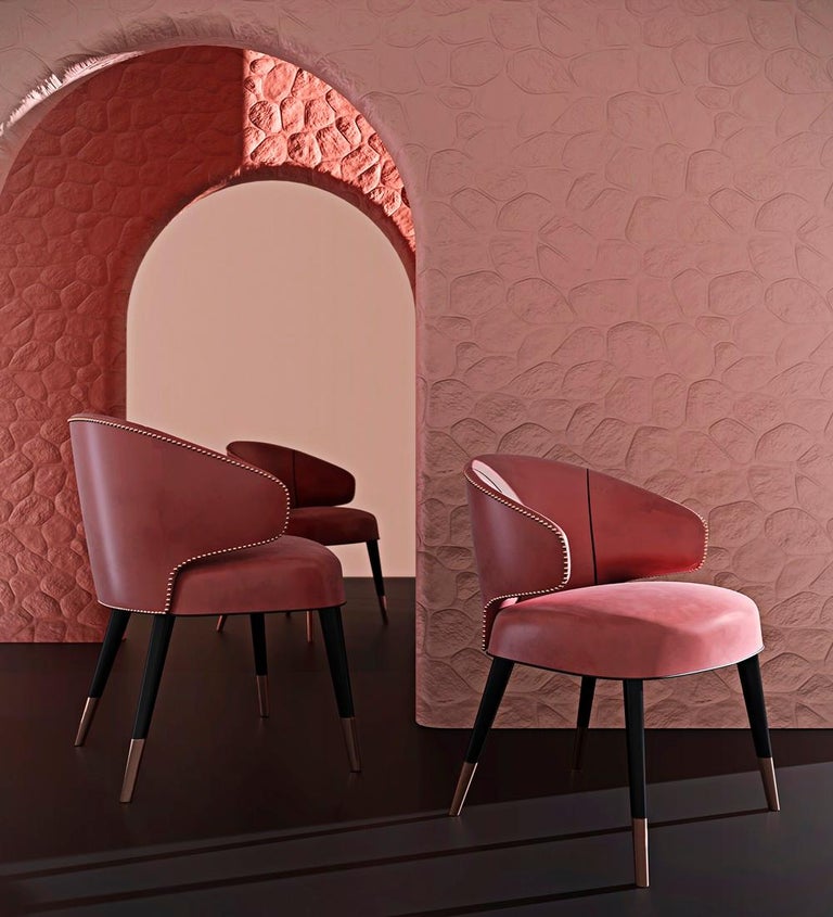 MidCentury Modern Tippi Dining Chair Satin Walnut Wood Legs For Sale