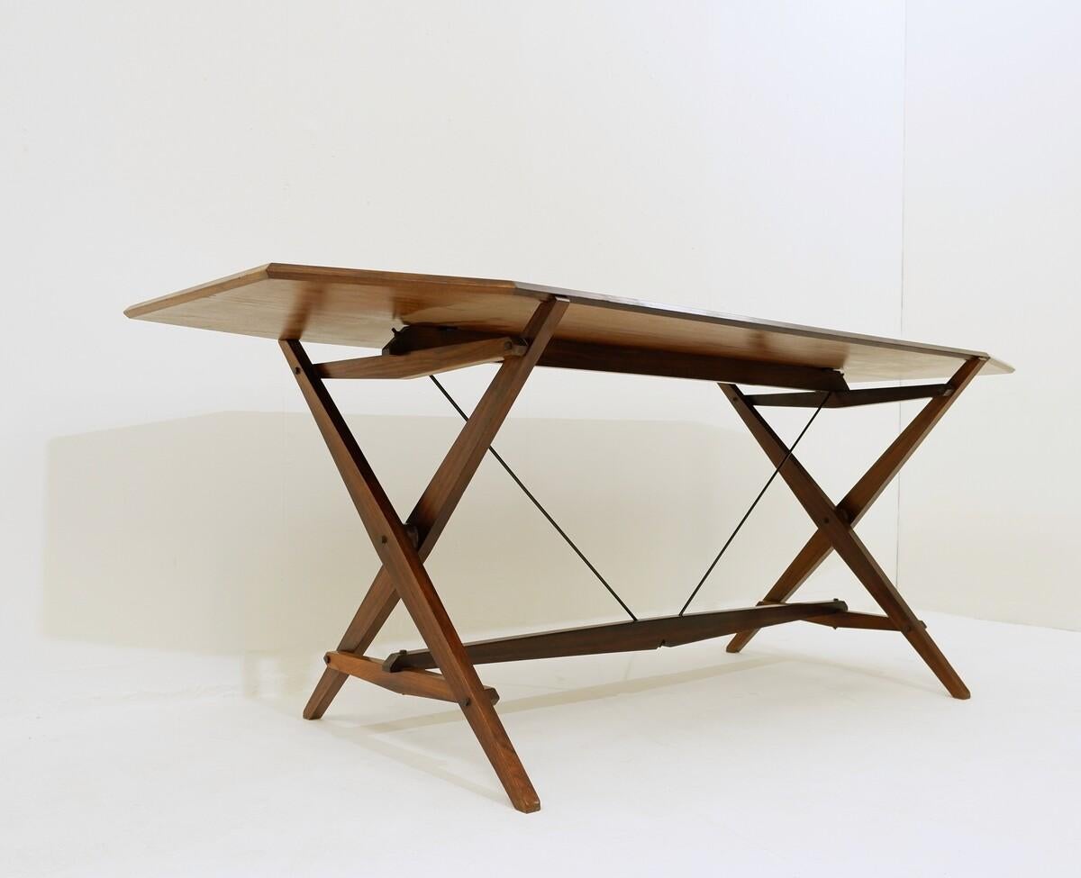 Mid-Century Modern TL2 Cavalletto desk/dining table by Franco Albini for Poggi, 1950s.