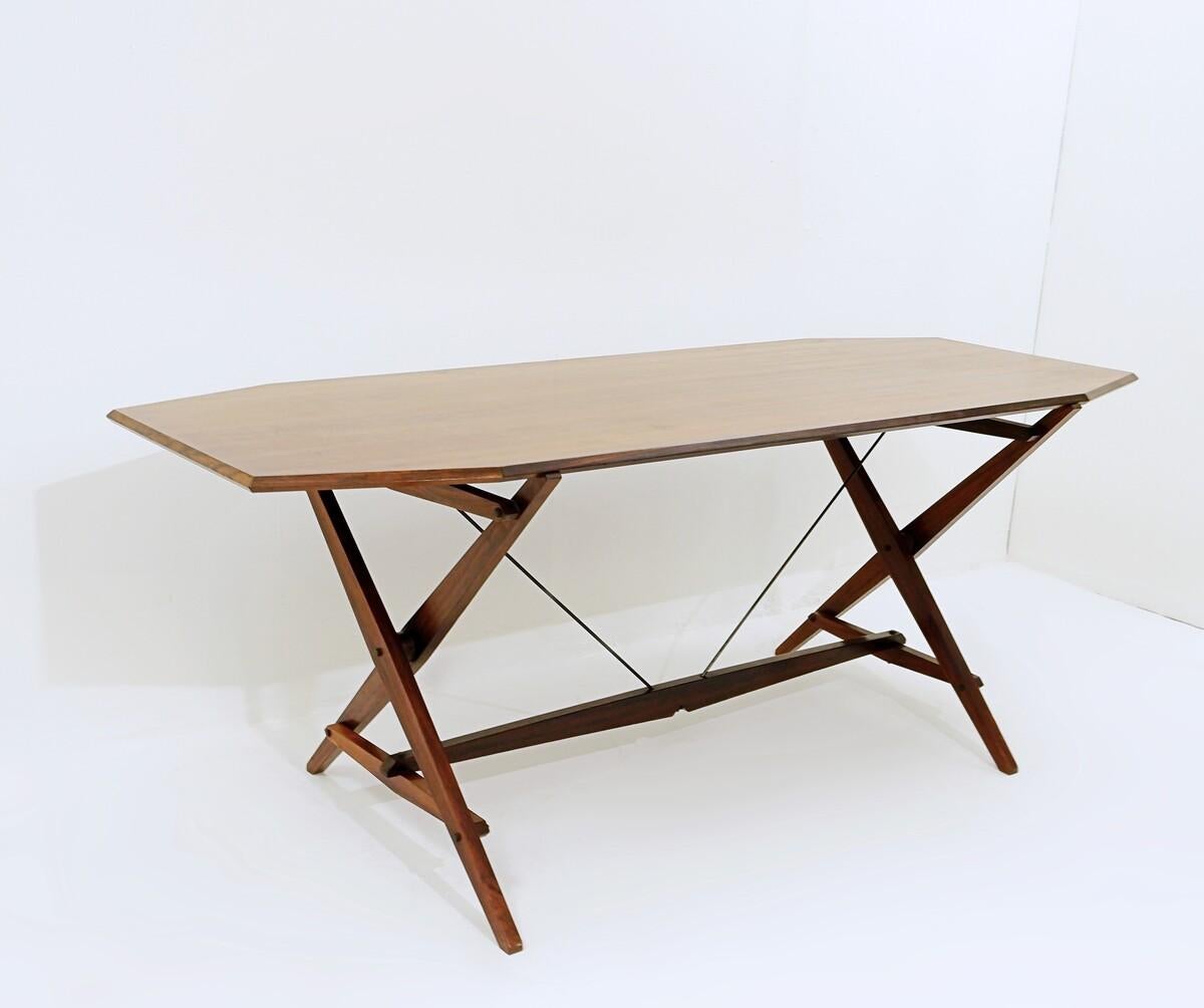 Bois Table de bureau/de salle à manger The Moderns MODERN Cavalletto par Franco Albini pour Poggi en vente
