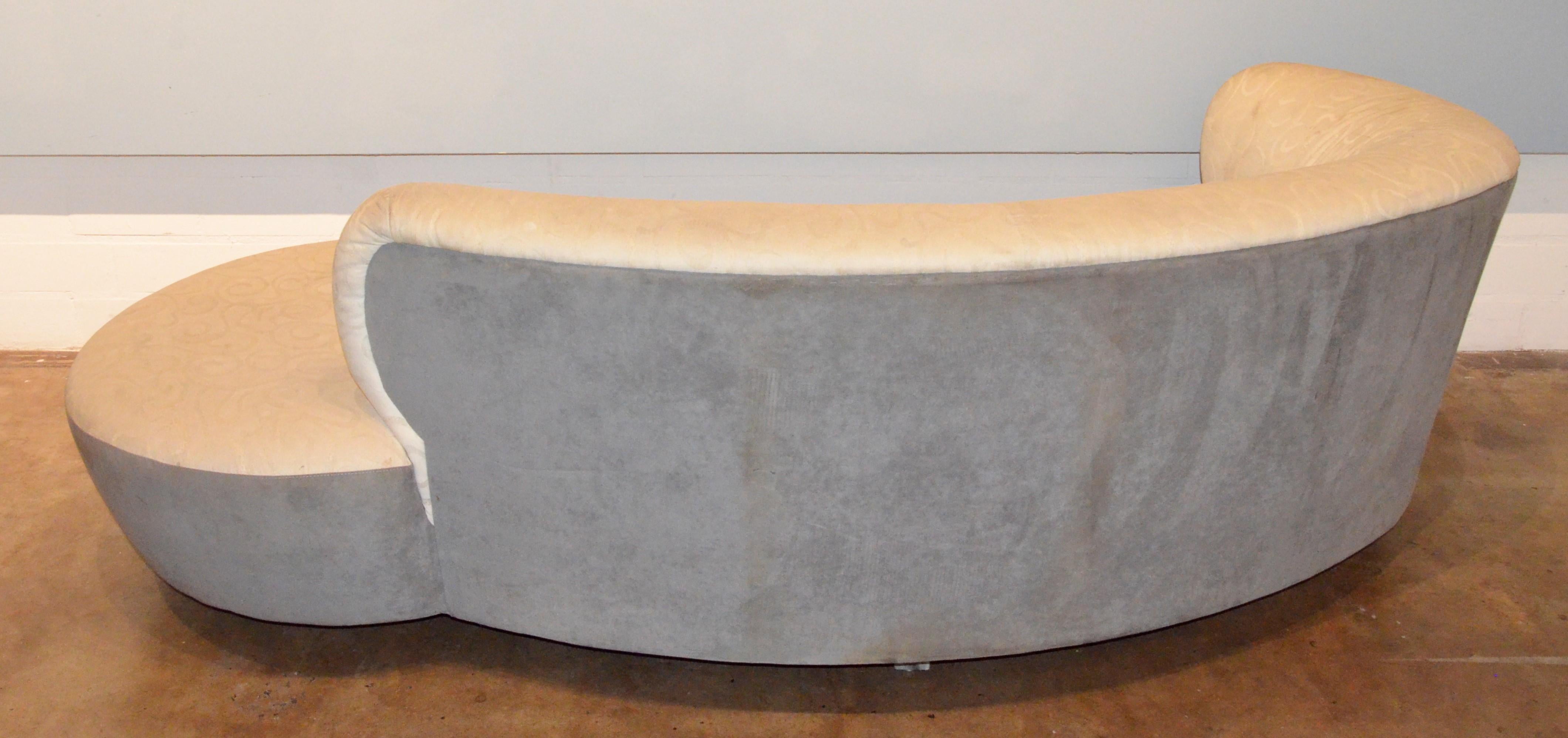 White / Ivory & Gray by Directional, Vladimir Kagan Design Cloud Style Sofa 3