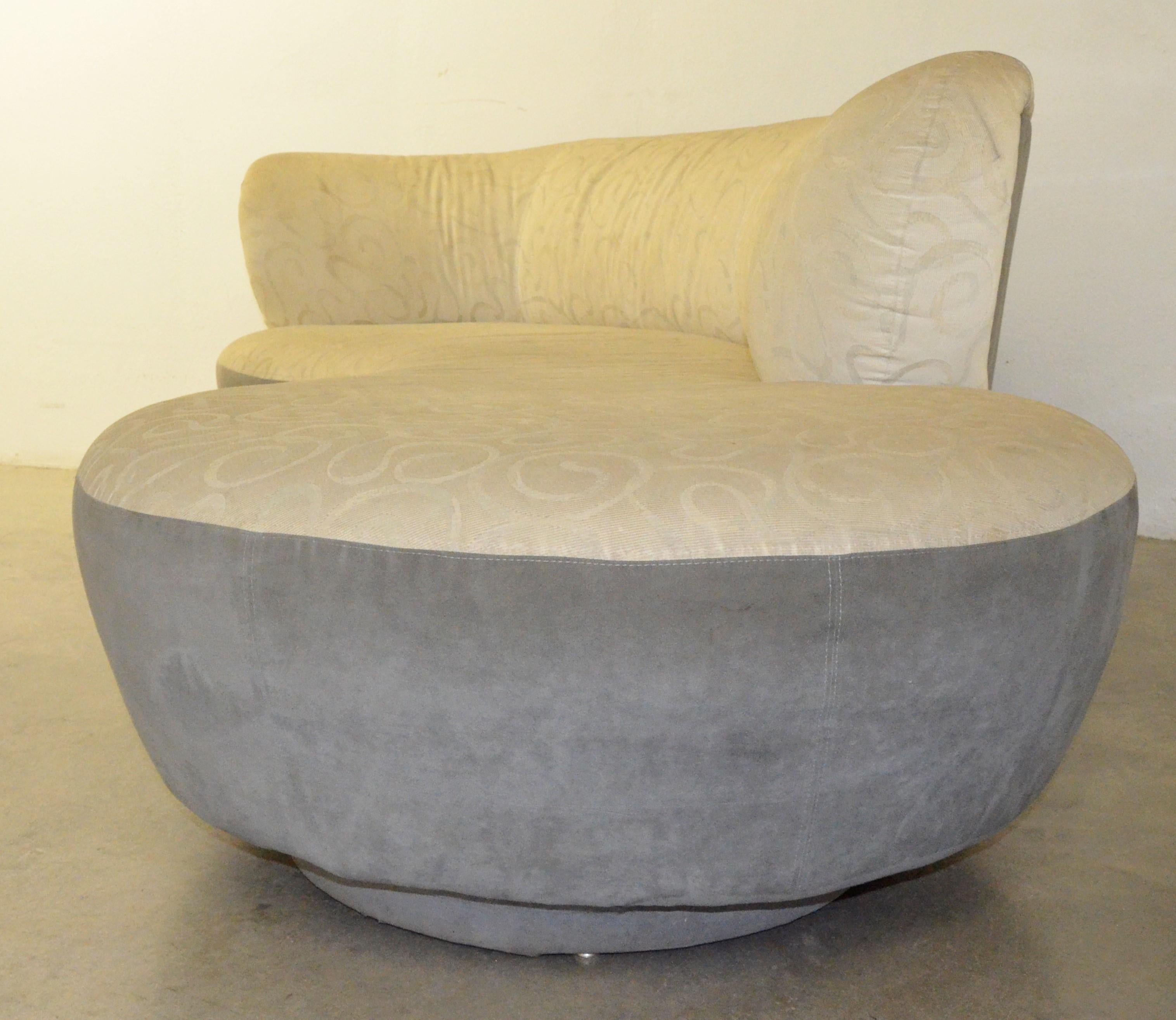 American White / Ivory & Gray by Directional, Vladimir Kagan Design Cloud Style Sofa