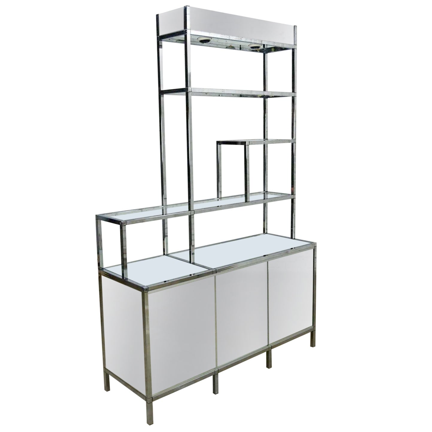 Armario Etagere Estilo DIA o Ello de Cromo y Espejo de Moderno a Moderno de Mitad de Siglo