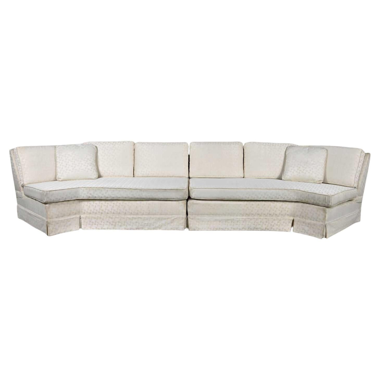 Mid-Century Modern to Modern & Hollywood Regency 2 Piece Angled Sectional Sofa