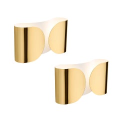 Mid-Century Modern Tobia Scarpa Model "Foglio" Made of Brass Italian Sconces