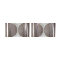 Mid-Century Modern Tobia Scarpa Model Foglio Pair of Italian Sconces