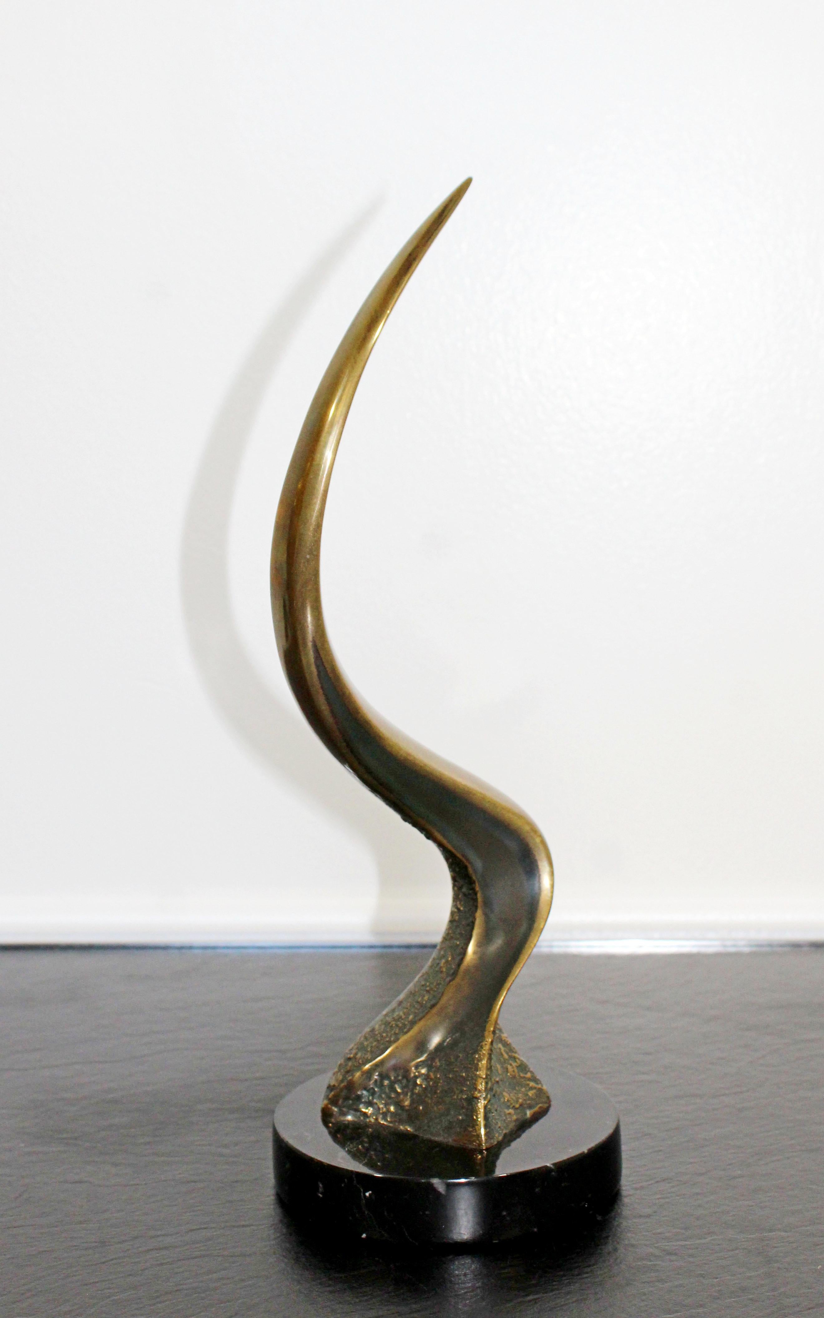 Mid-Century Modern Tom Bennett Signed Bronze Marble Table Sculpture 1970s 69/100 In Good Condition In Keego Harbor, MI