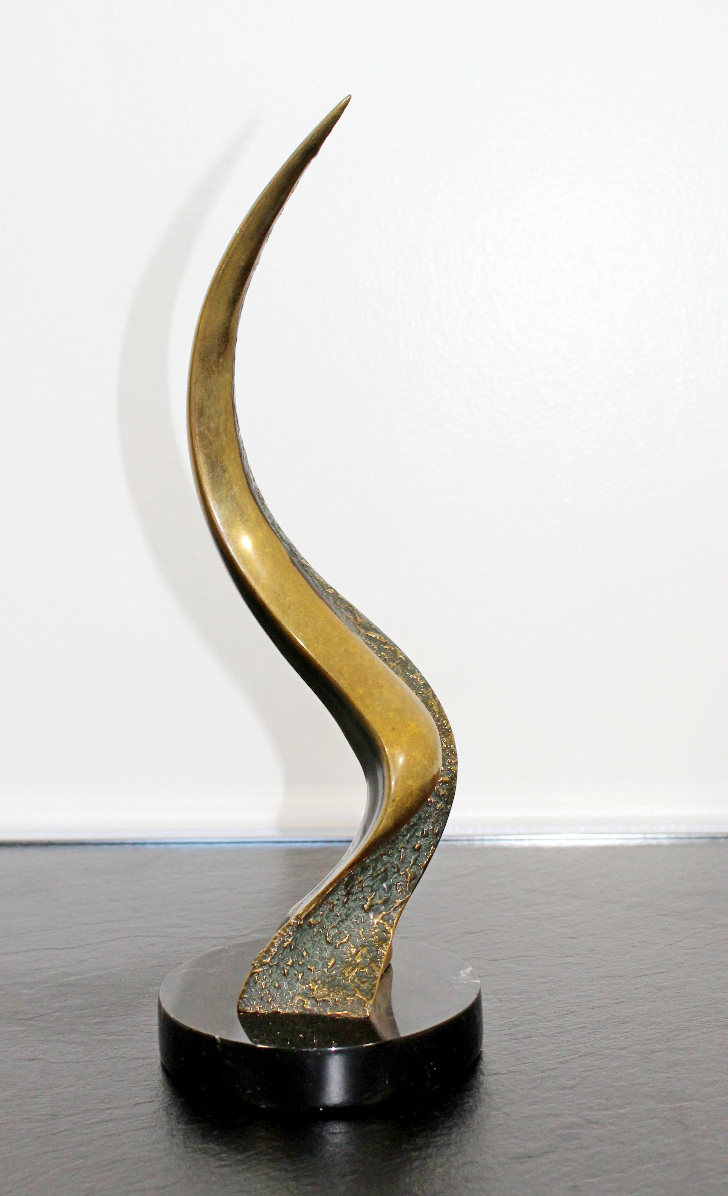 Late 20th Century Mid-Century Modern Tom Bennett Signed Bronze Marble Table Sculpture 1970s 69/100