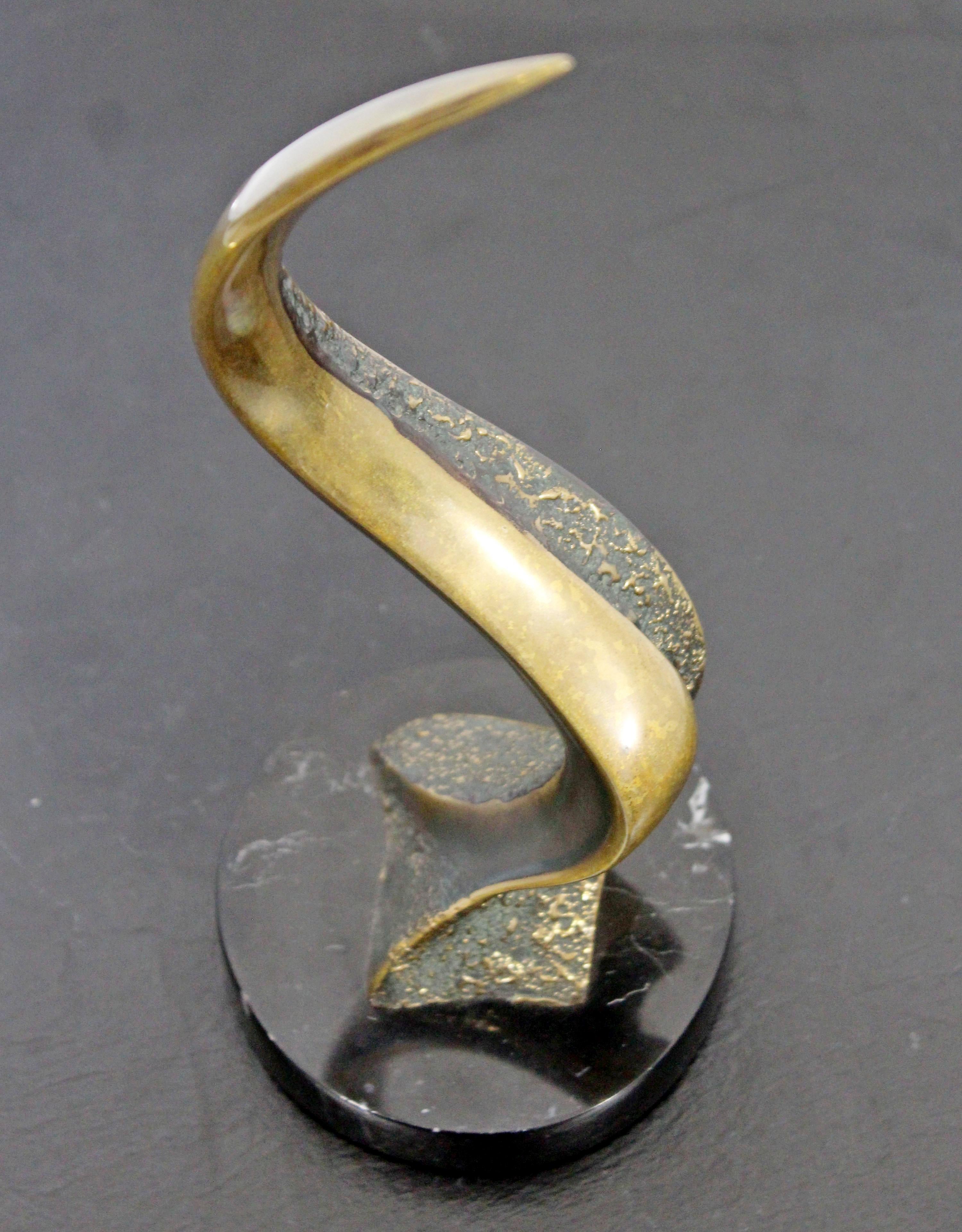 Mid-Century Modern Tom Bennett Signed Bronze Marble Table Sculpture 1970s 69/100 2