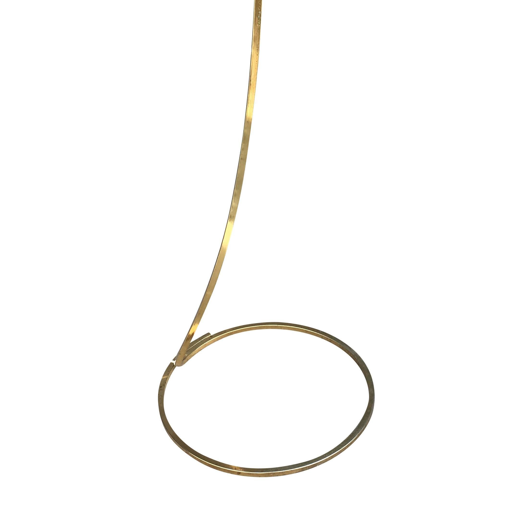 Mid-Century Modern Tomasso Barbi Floor Lamp in Brass In Excellent Condition In West Palm Beach, FL