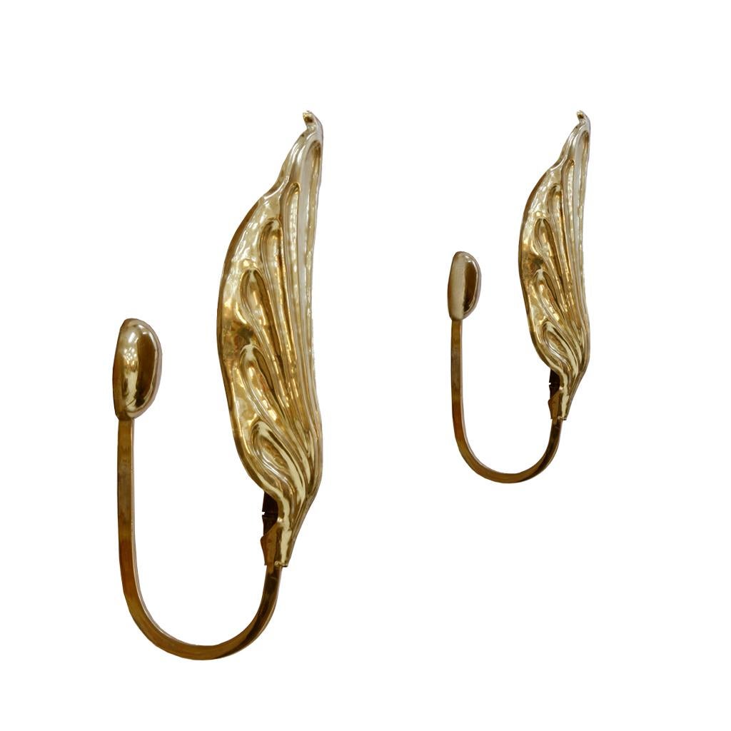 Mid-Century Modern Tommaso Barbi Brass Italian Pair of Sconces. 60s In Good Condition In Madrid, ES