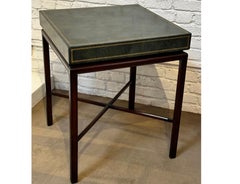 Mid Century Modern Tommi Parzinger Green Leather Occasional Table
