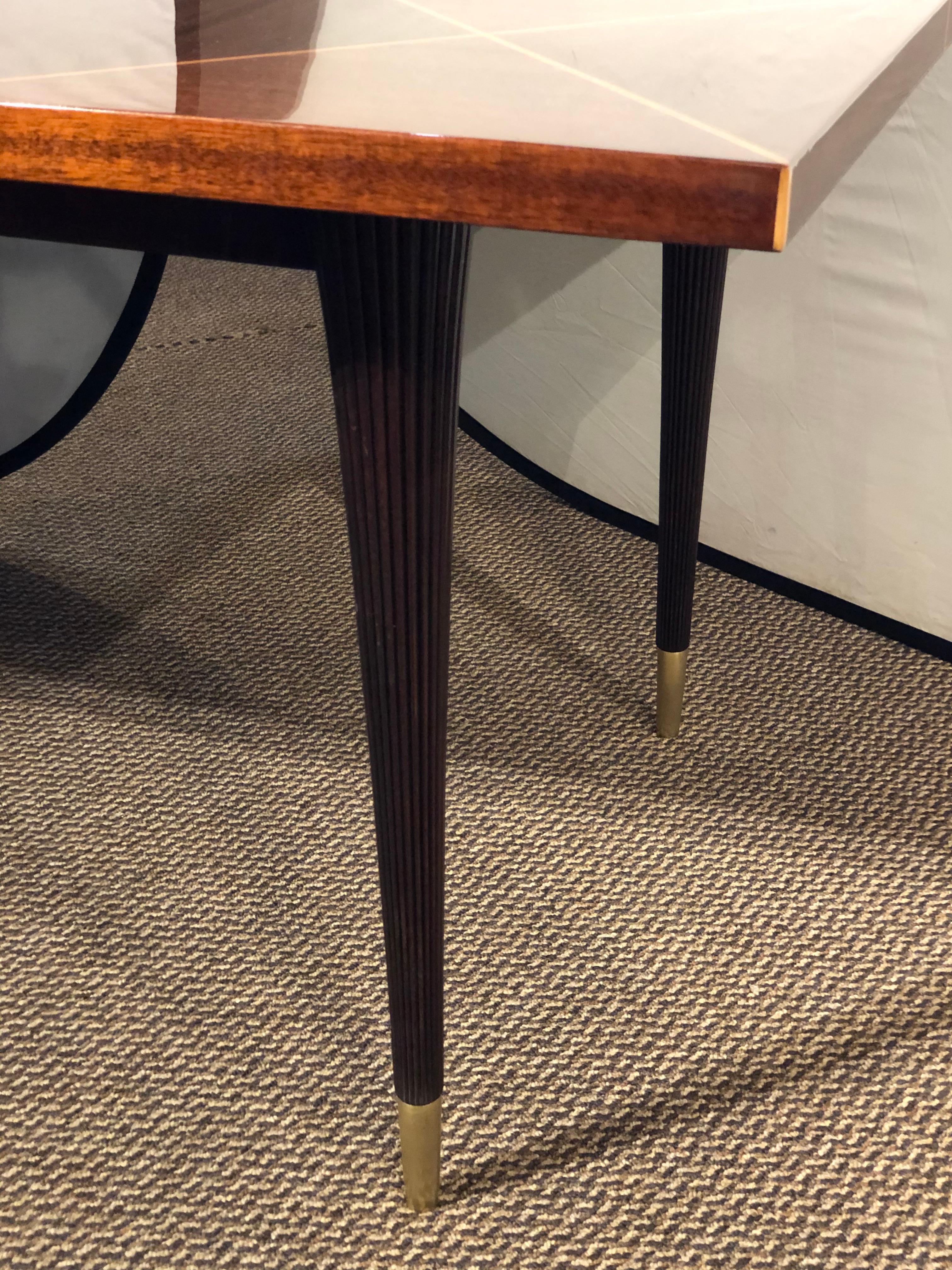 Mid-Century Modern Tommi Parzinger Tagged Dining Table with Two Leaves 6