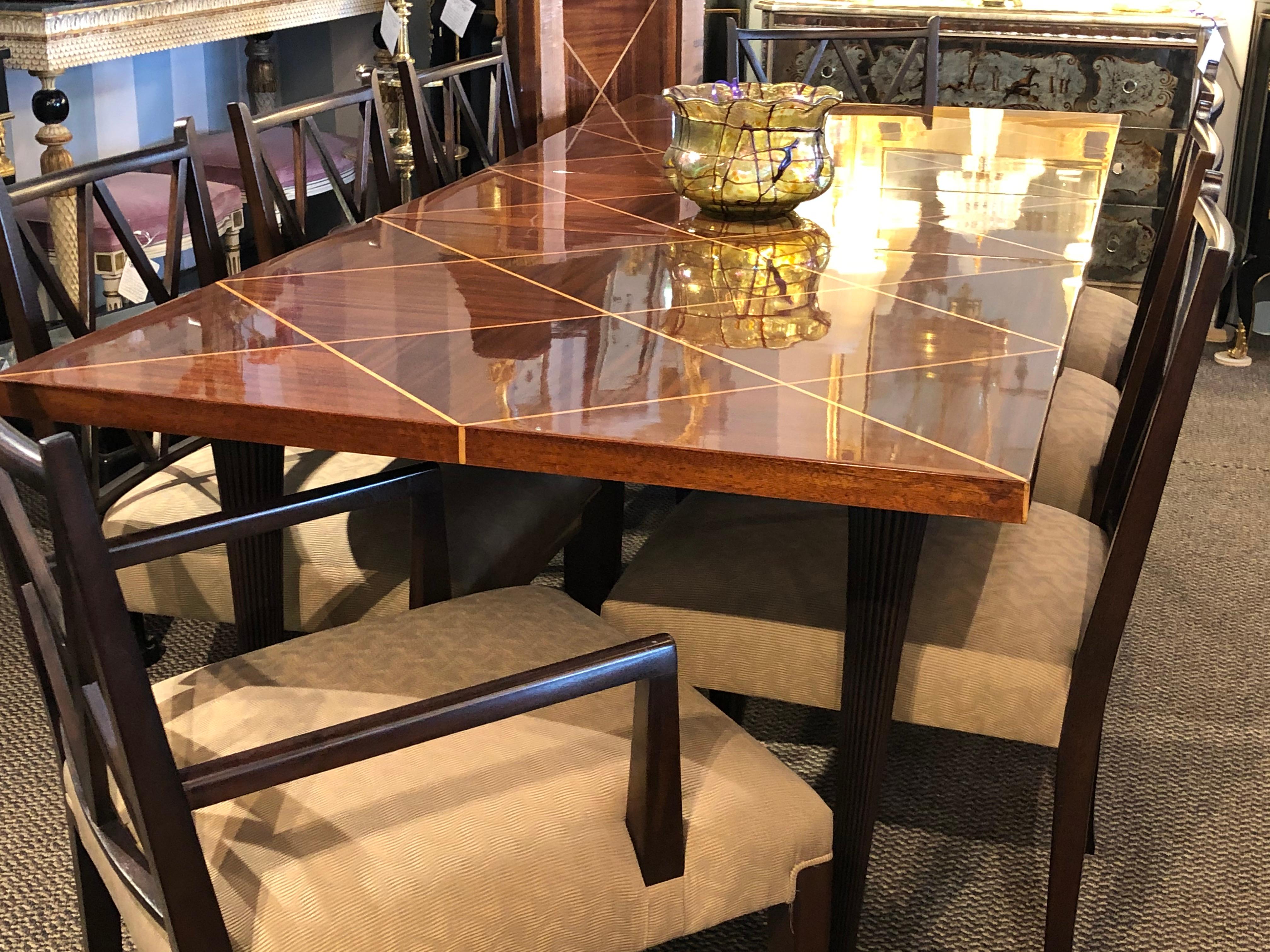 Table de salle à manger Tommi Parzinger Tagged mi-siècle moderne avec deux rallonges en vente 11