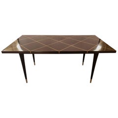 Mid-Century Modern Tommi Parzinger Tagged Dining Table with Two Leaves