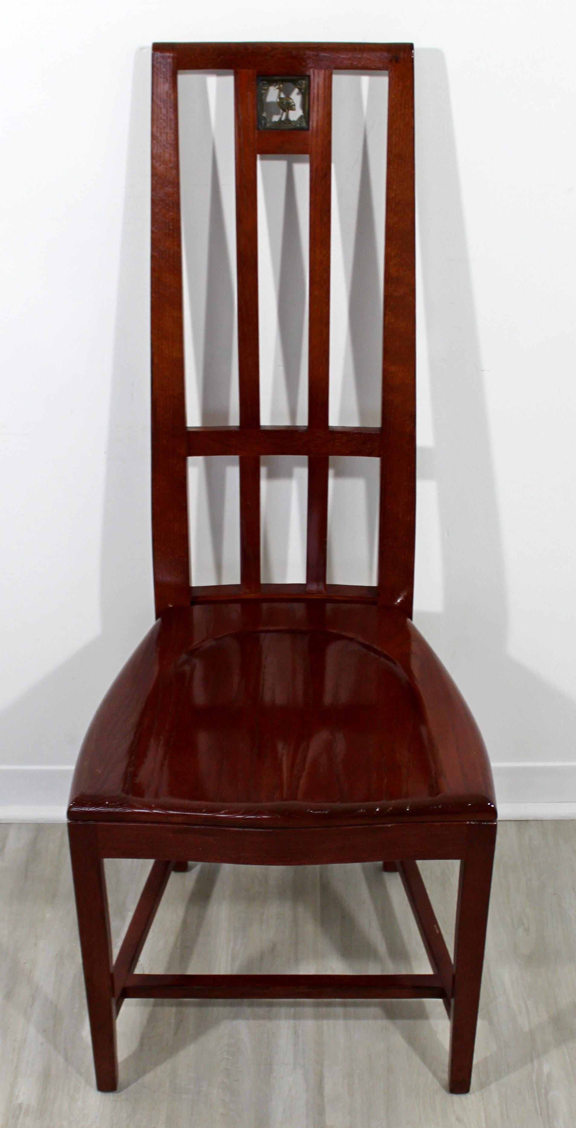 For your consideration is a stunning set of eight, traditional style, side dining chairs, by Eero Saarinen called the Cranbrook dining chair. In excellent vintage condition. The dimensions are 17.5