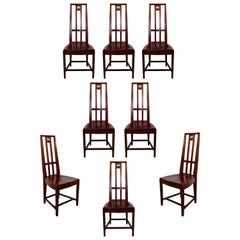 Used Mid-Century Modern Traditional Set of 8 Side Cranbrook Dining Chairs Saarinen