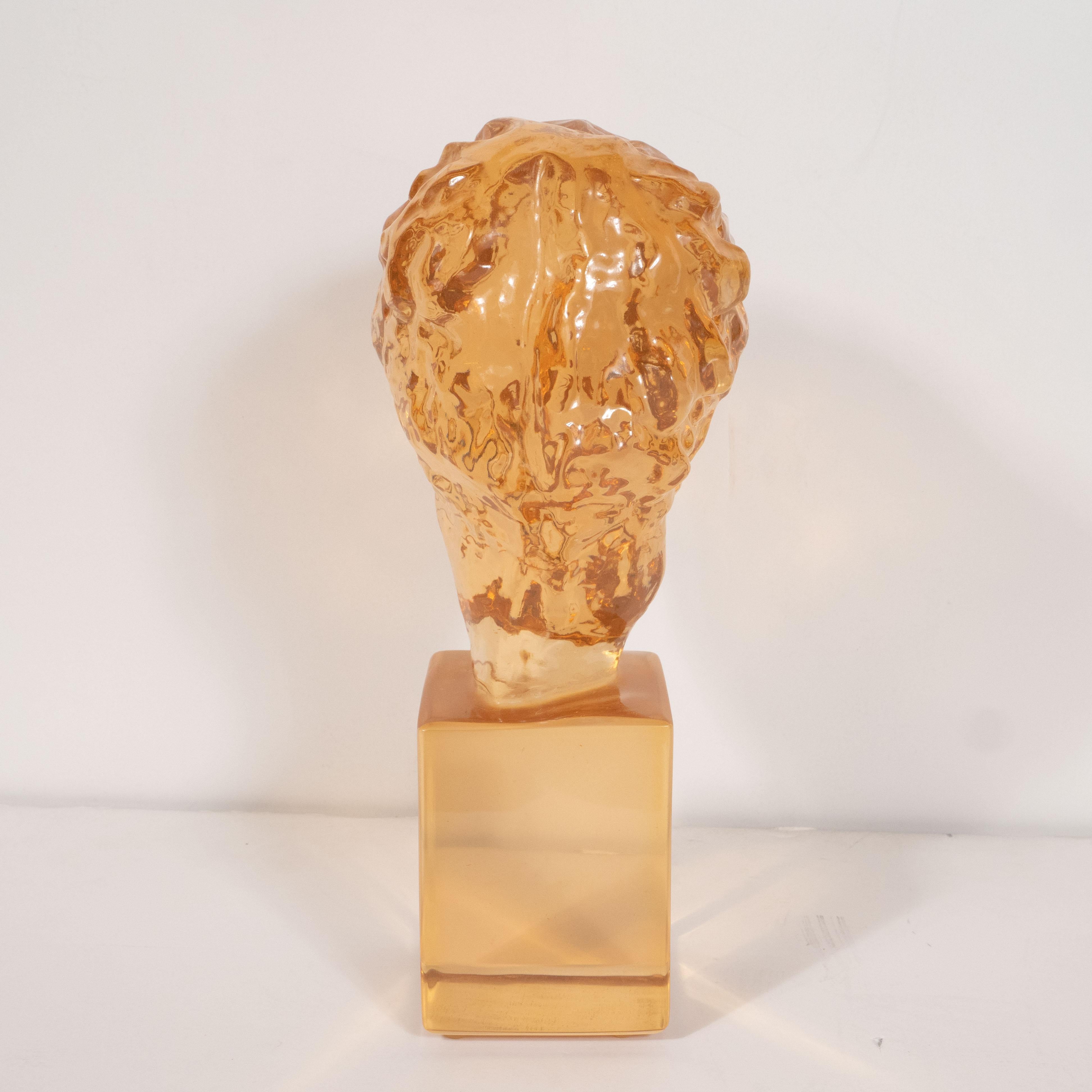 Mid-20th Century Mid-Century Modern Translucent Amber Resin Classical Bust by Dorothy Thorpe
