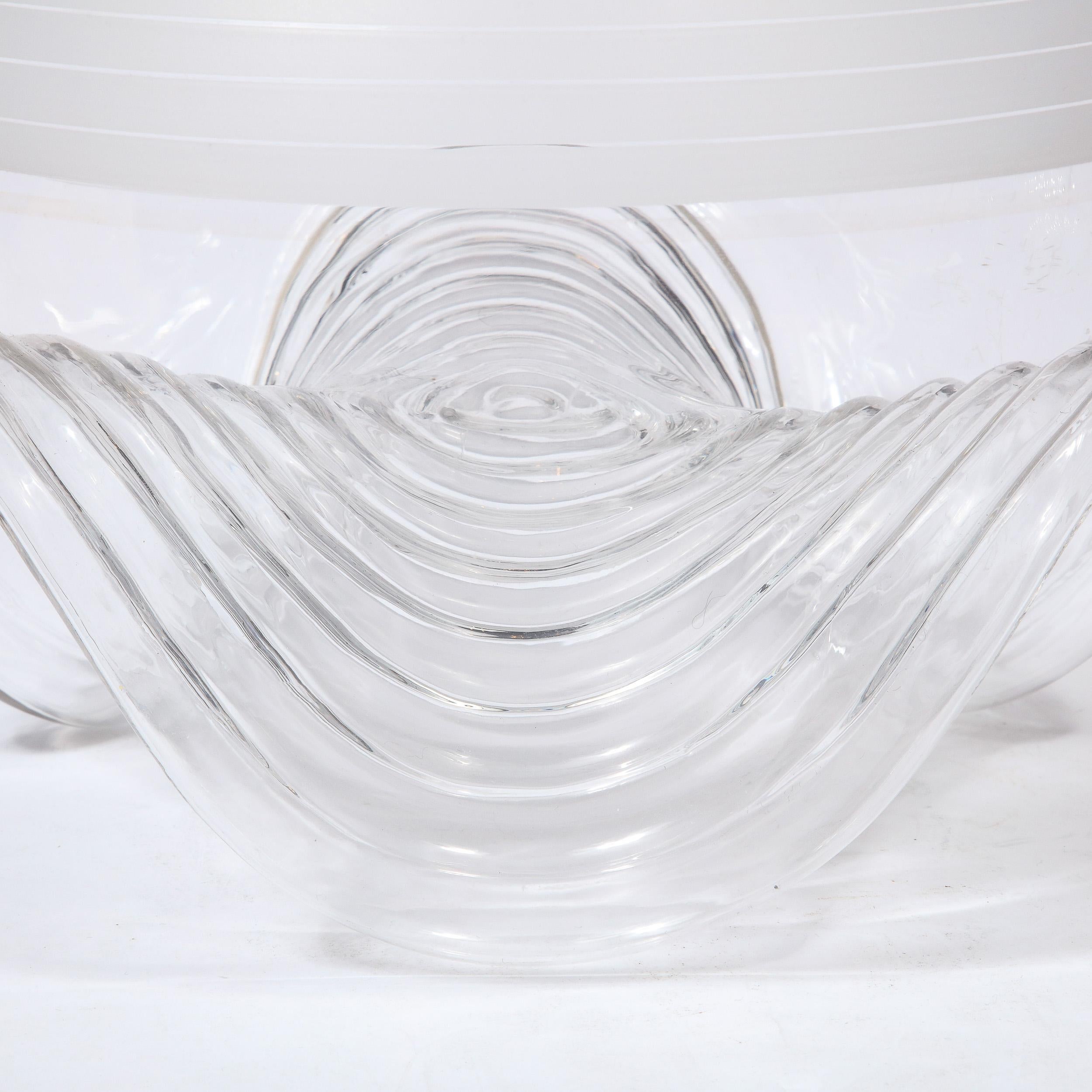 Mid-Century Modern Translucent and Frosted Glass Vase by Pell & Pulitzer 5