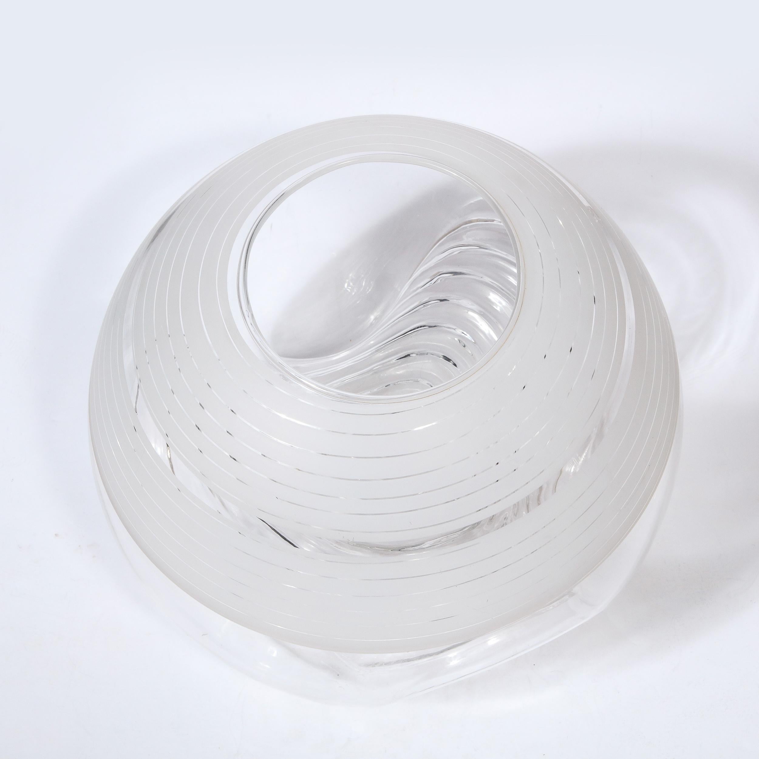 Mid-Century Modern Translucent and Frosted Glass Vase by Pell & Pulitzer 6