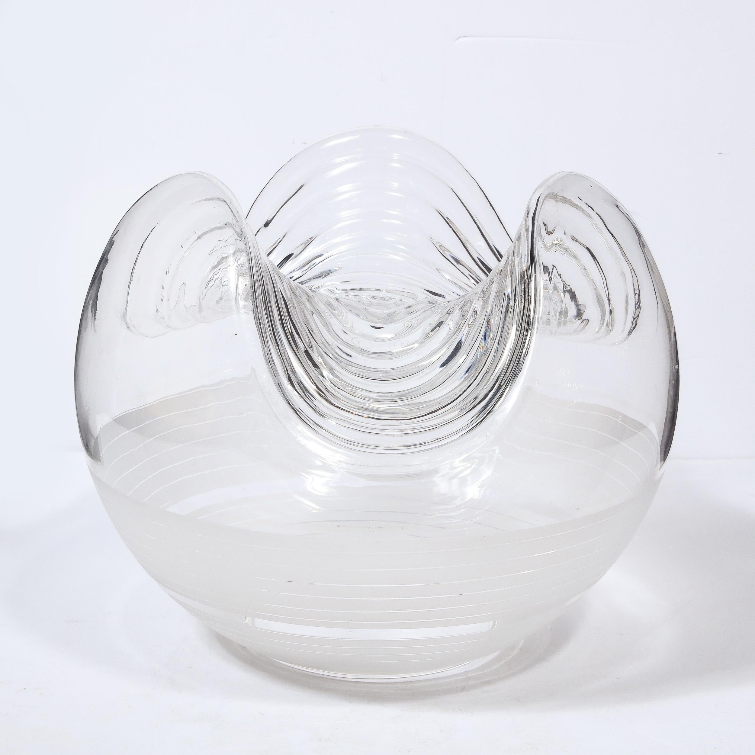 Mid-Century Modern Translucent and Frosted Glass Vase by Pell & Pulitzer 7