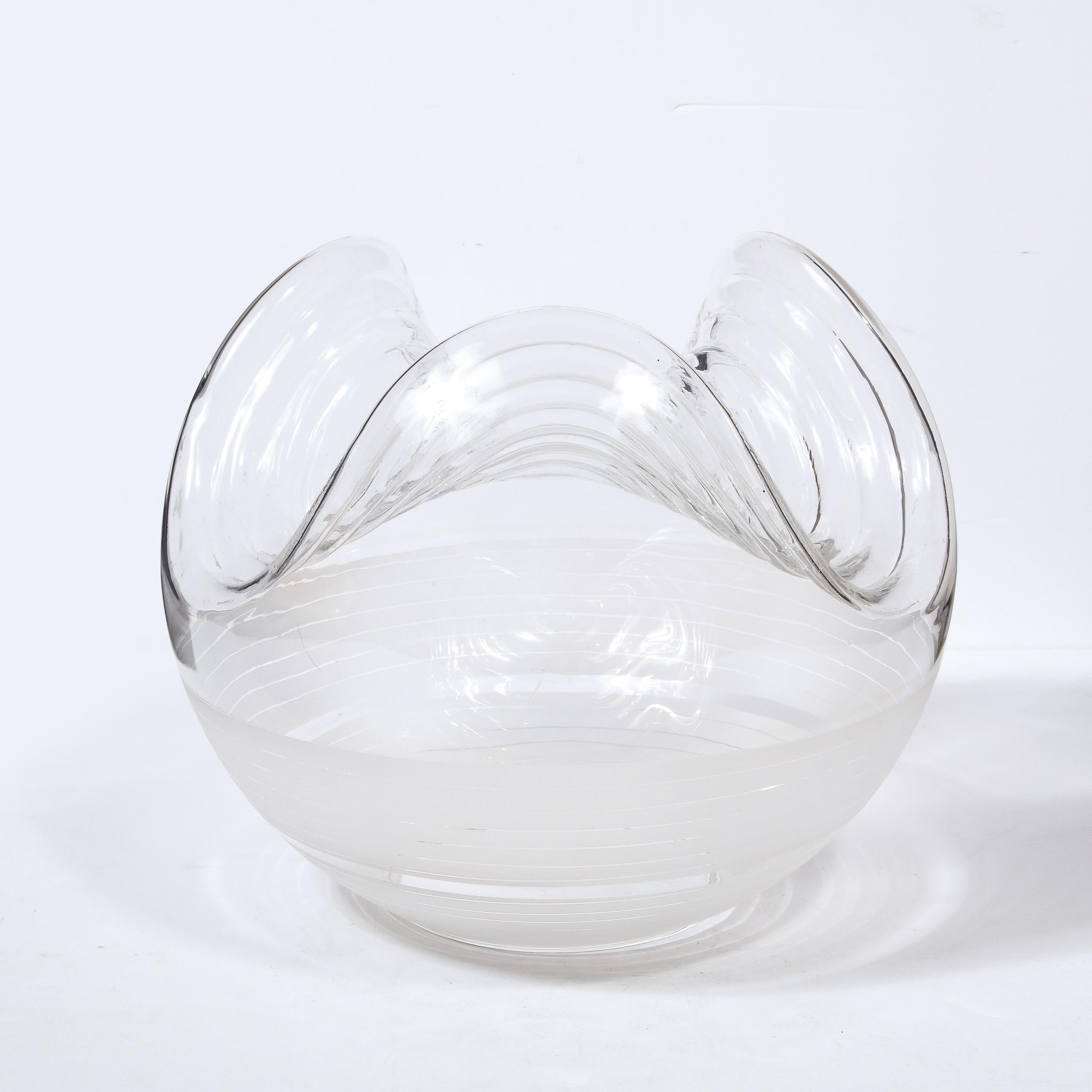Mid-Century Modern Translucent and Frosted Glass Vase by Pell & Pulitzer 8