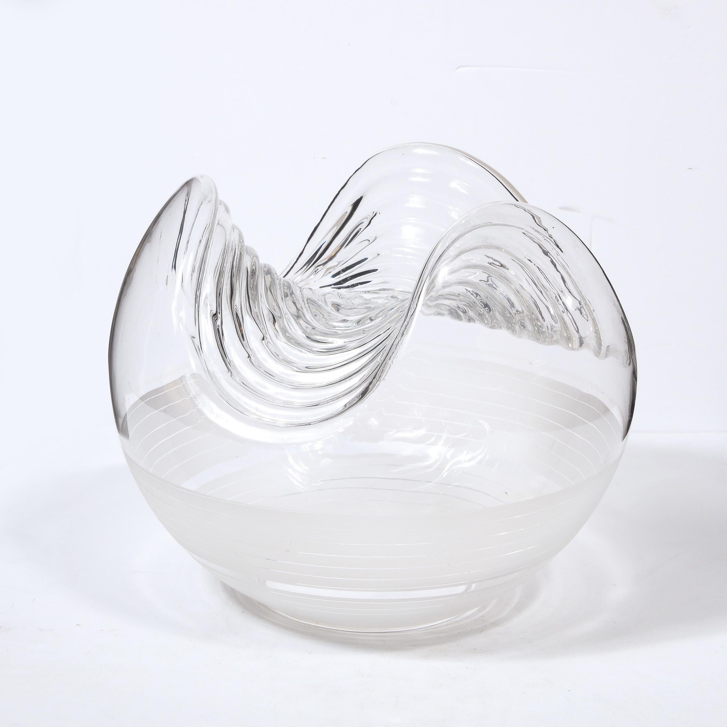 Mid-Century Modern Translucent and Frosted Glass Vase by Pell & Pulitzer 9