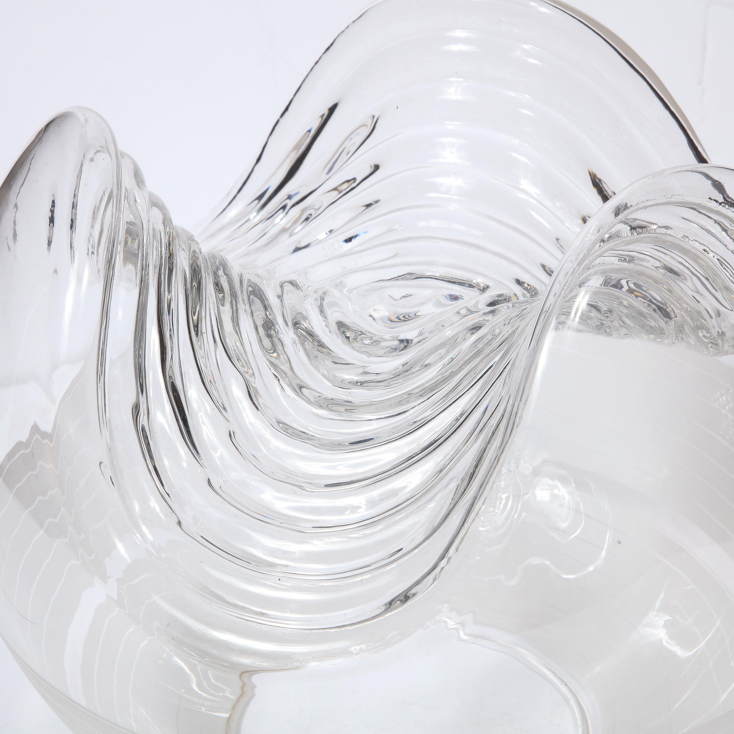 Mid-Century Modern Translucent and Frosted Glass Vase by Pell & Pulitzer 10