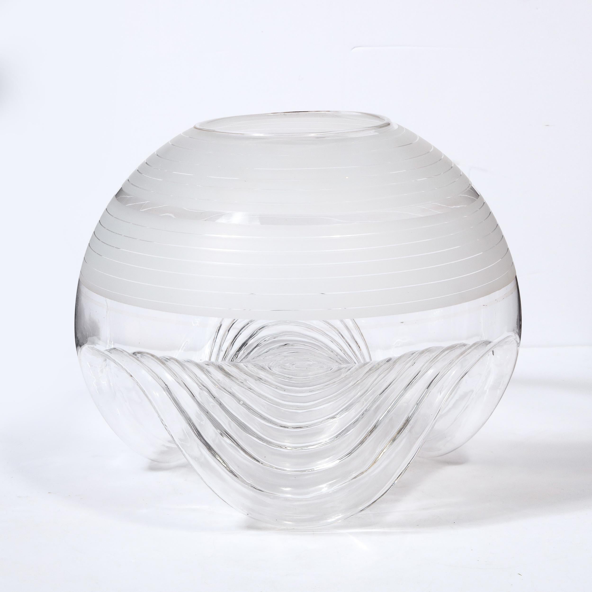 German Mid-Century Modern Translucent and Frosted Glass Vase by Pell & Pulitzer