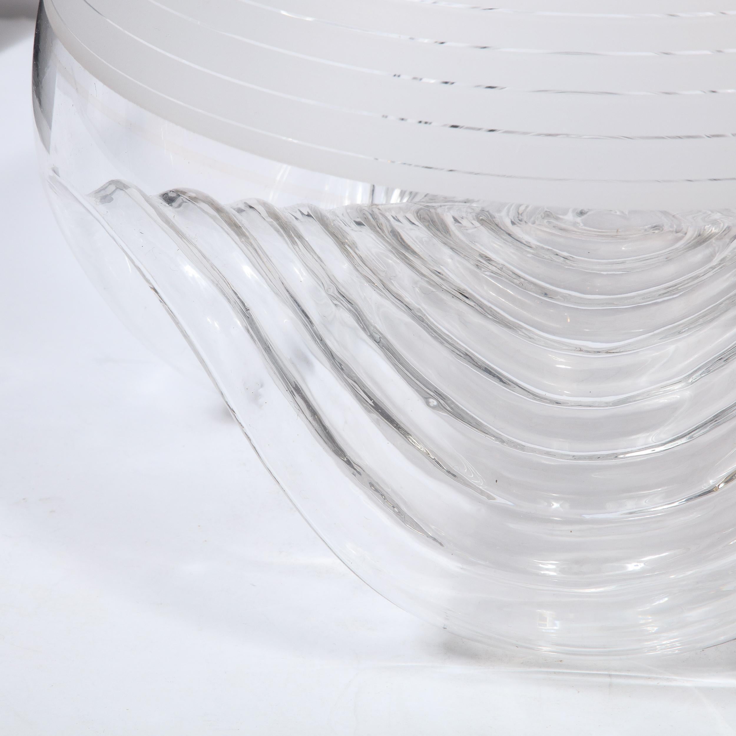 Mid-Century Modern Translucent and Frosted Glass Vase by Pell & Pulitzer In Excellent Condition In New York, NY
