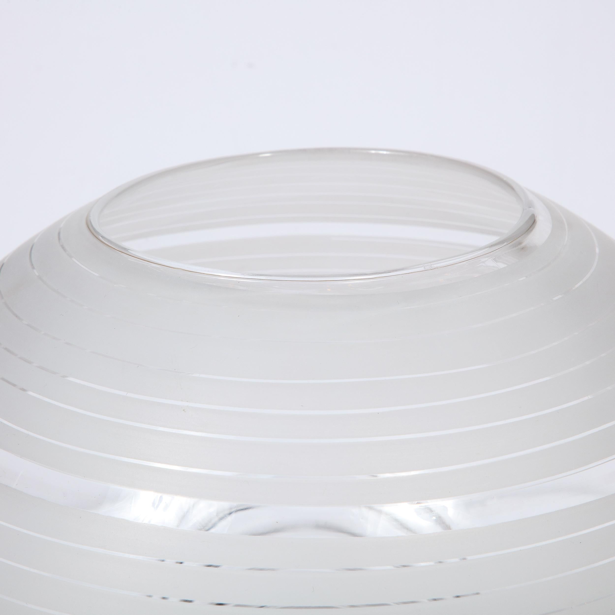 Late 20th Century Mid-Century Modern Translucent and Frosted Glass Vase by Pell & Pulitzer