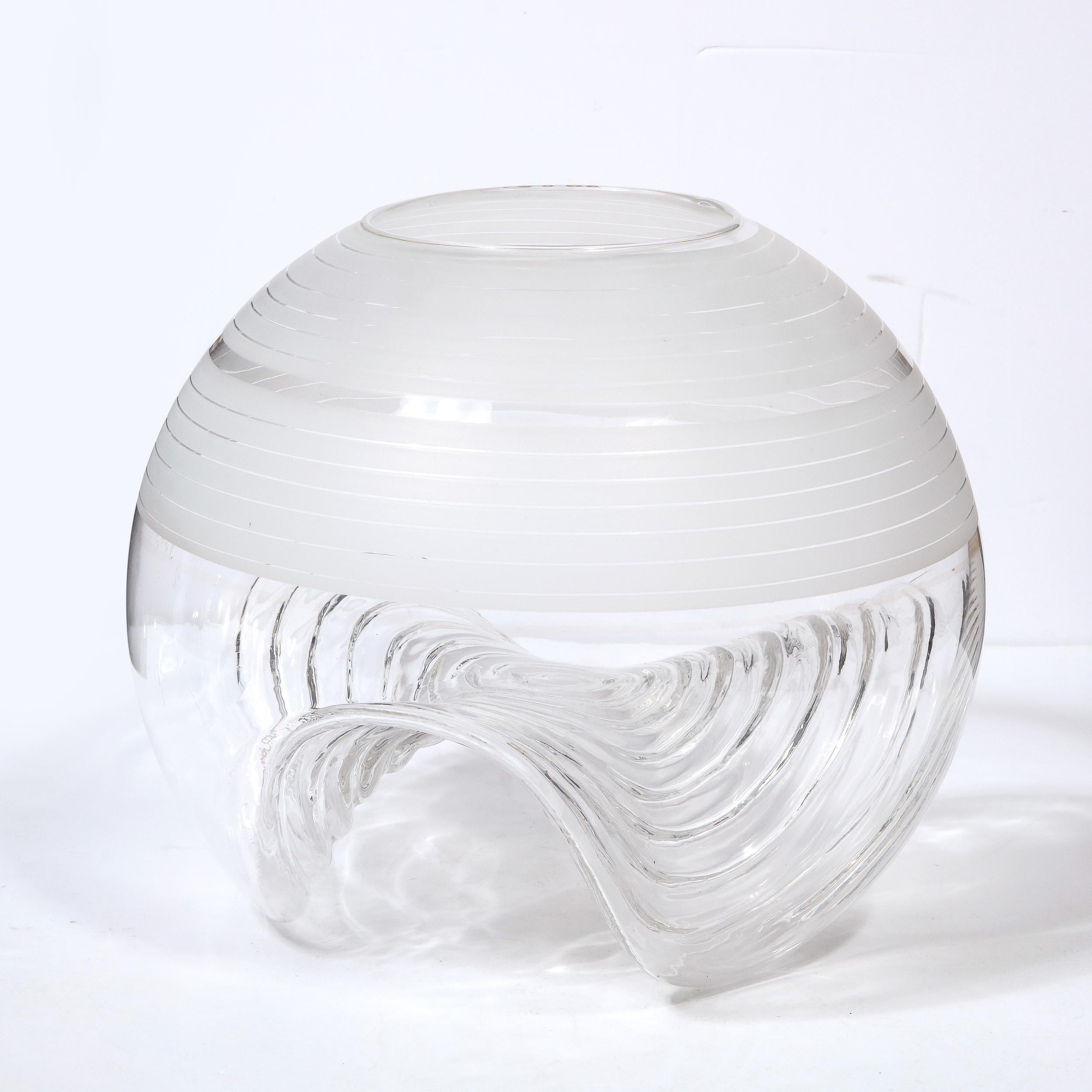 Mid-Century Modern Translucent and Frosted Glass Vase by Pell & Pulitzer 1