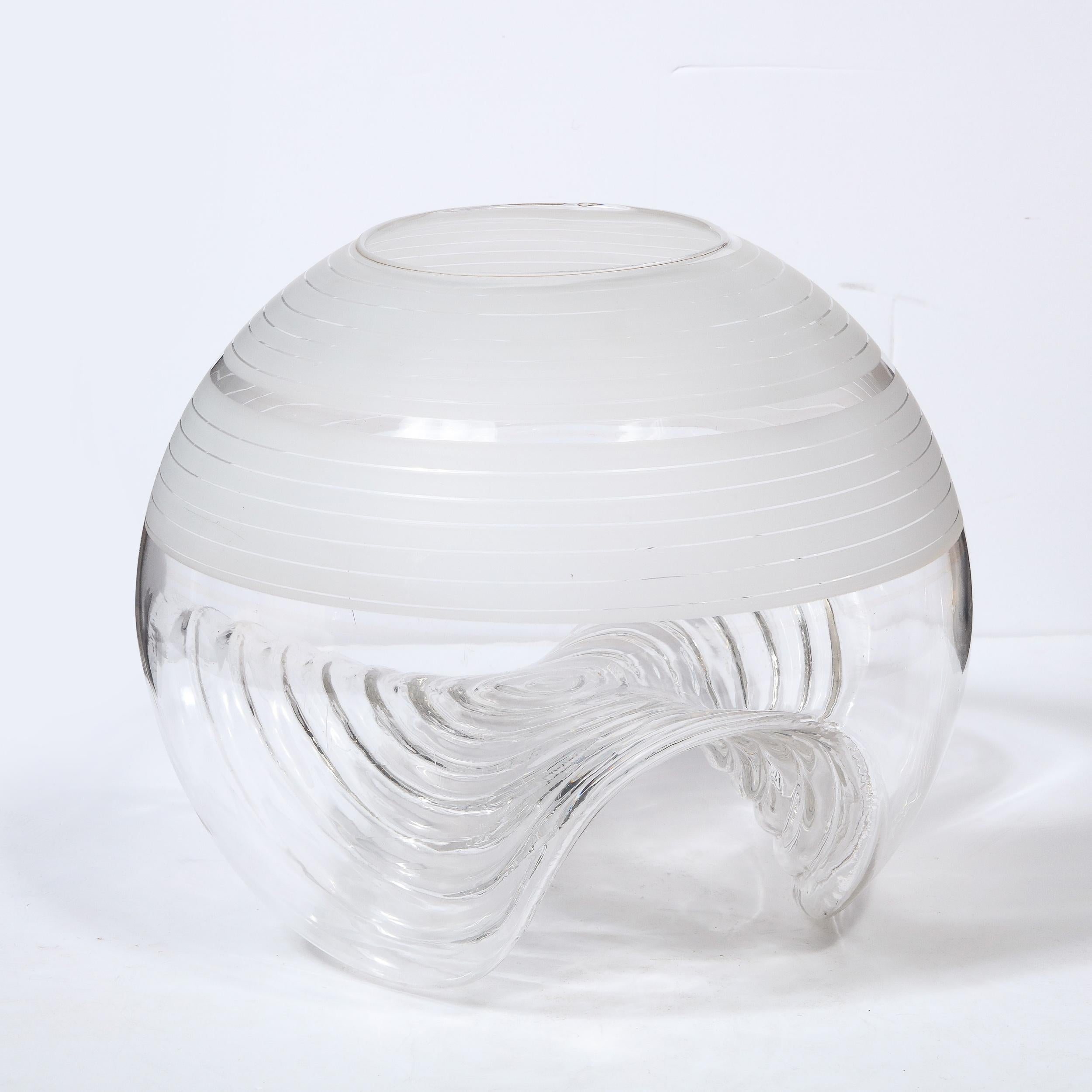 Mid-Century Modern Translucent and Frosted Glass Vase by Pell & Pulitzer 2
