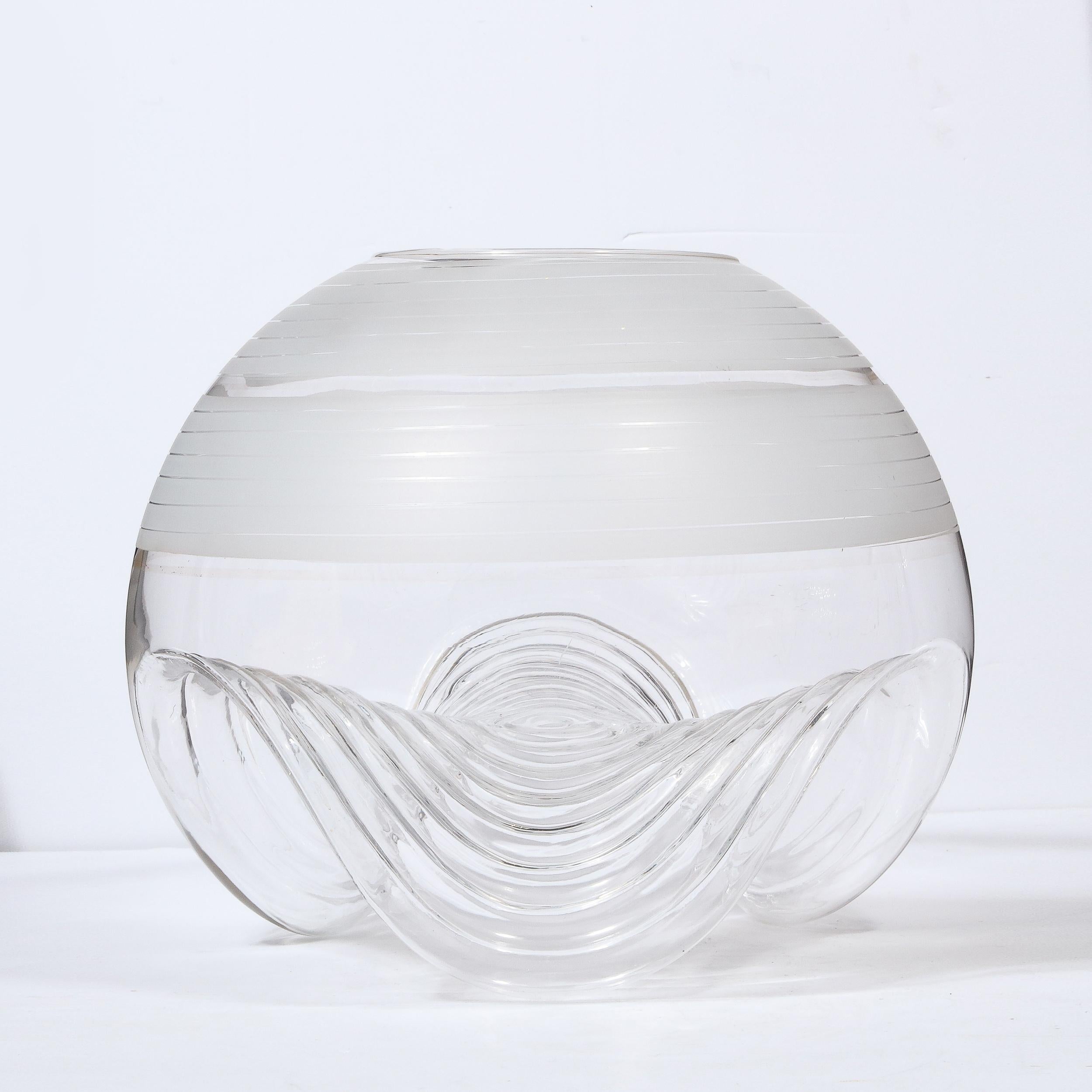 Mid-Century Modern Translucent and Frosted Glass Vase by Pell & Pulitzer 4