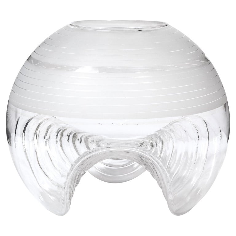 Pell & Pulitzer Translucent and Frosted Glass Vase, ca. 1970s