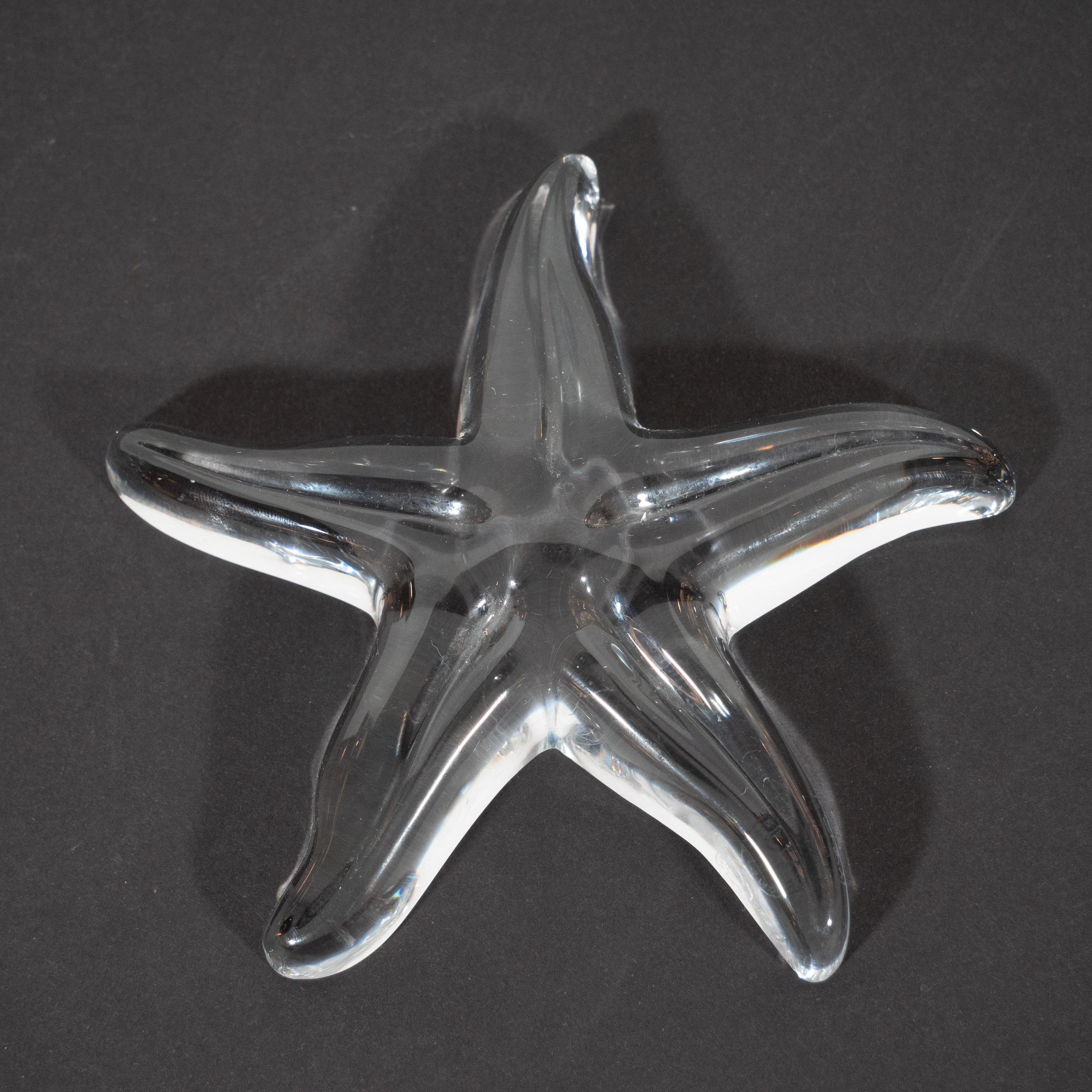 glass starfish paperweight